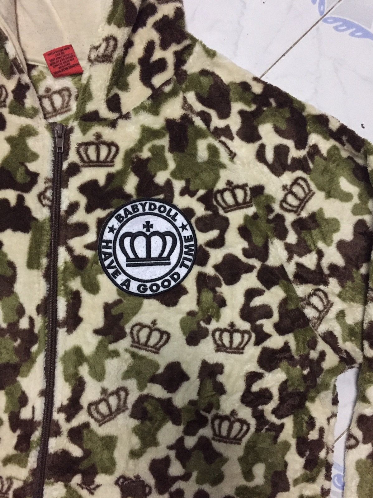 Japanese Brand FullPrint Babydoll Military Camo Fleece Hoodie Jacket Size US L / EU 52-54 / 3 - 6 Thumbnail
