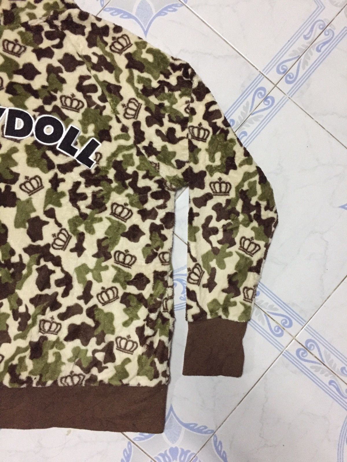 Japanese Brand FullPrint Babydoll Military Camo Fleece Hoodie Jacket Size US L / EU 52-54 / 3 - 10 Thumbnail