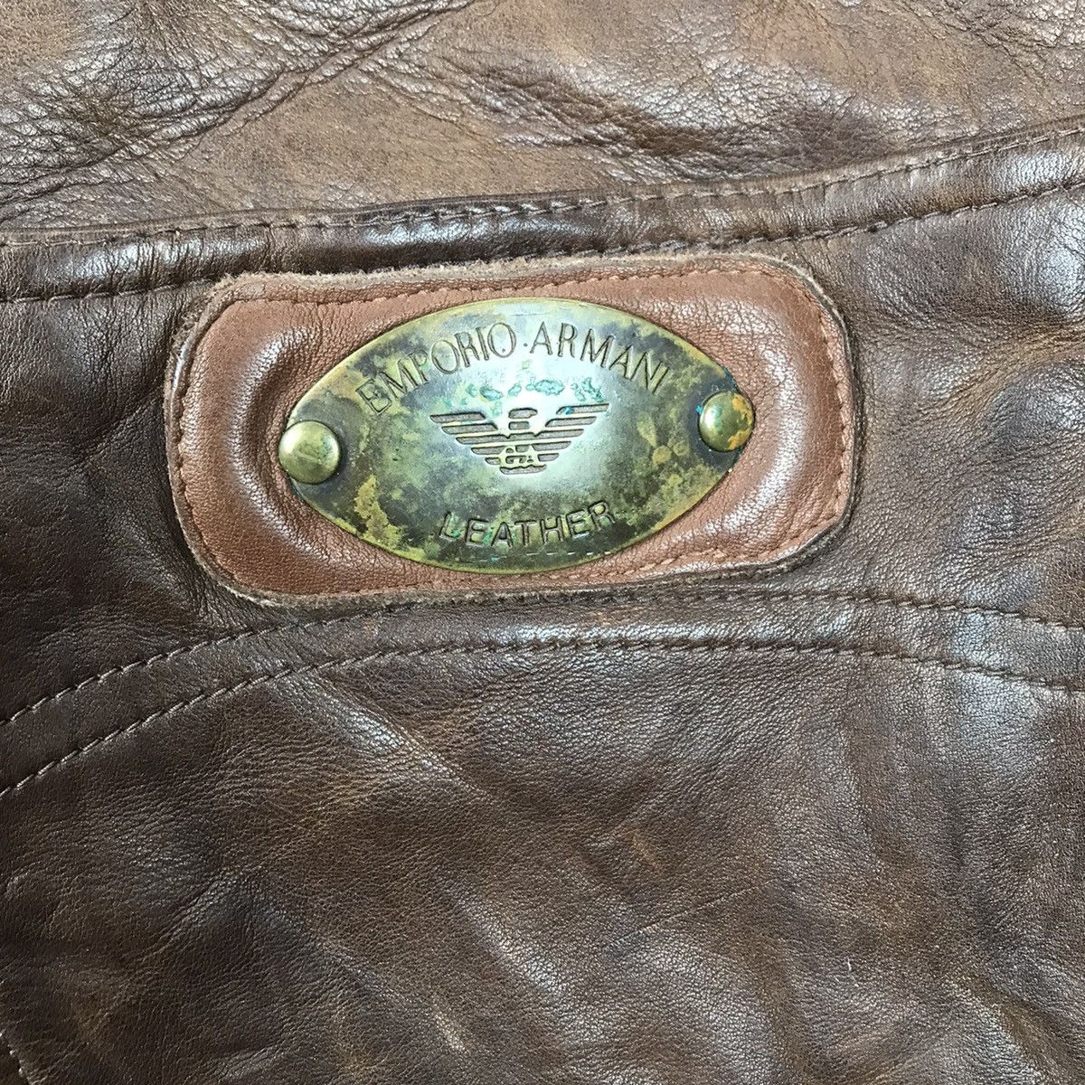 Emporio Armani Vintage Emporio Armani Leather Pants Size US 27 - 10 Thumbnail
