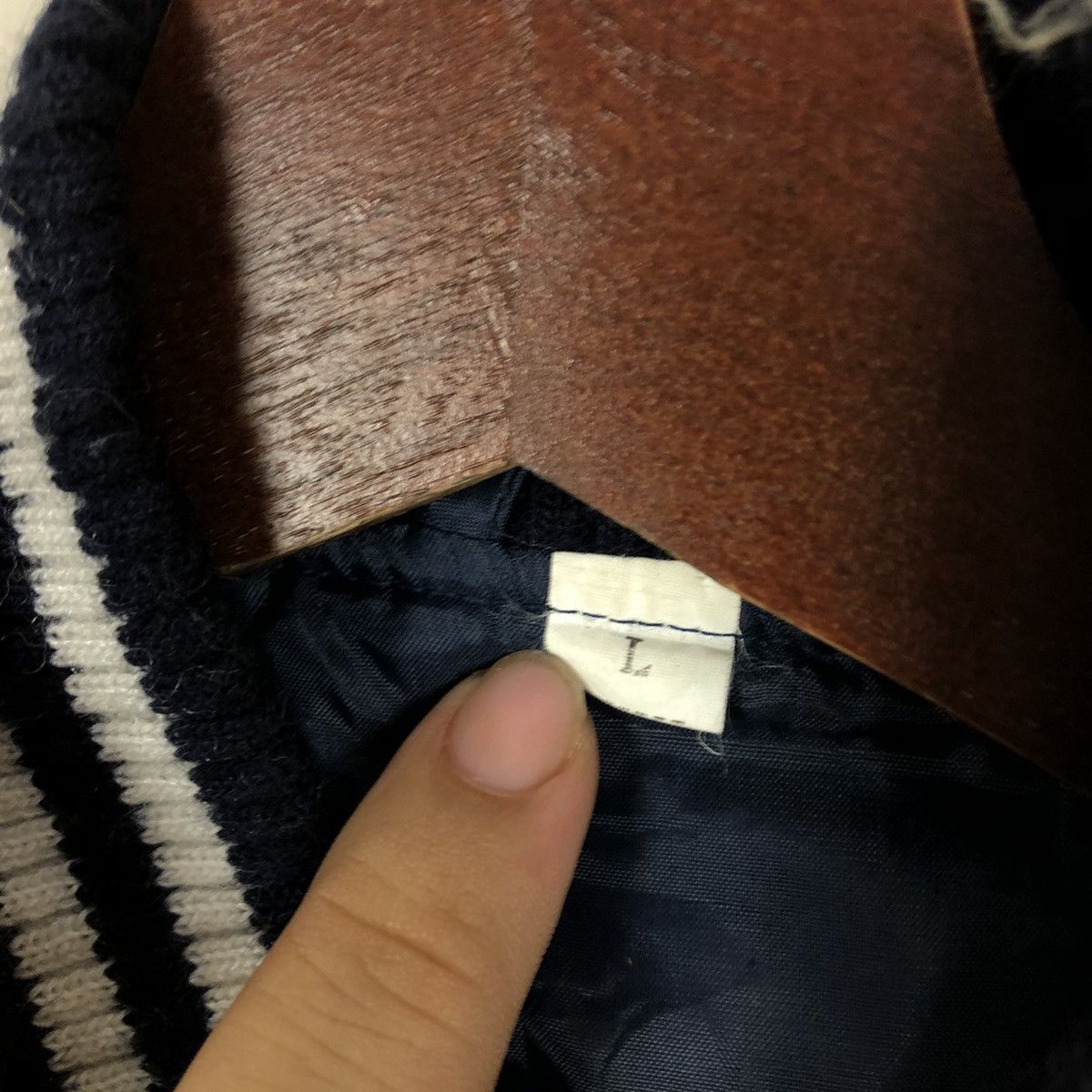 Japanese Brand VARSITY JACKET BUTTON PLAIN Size US L / EU 52-54 / 3 - 5 Thumbnail