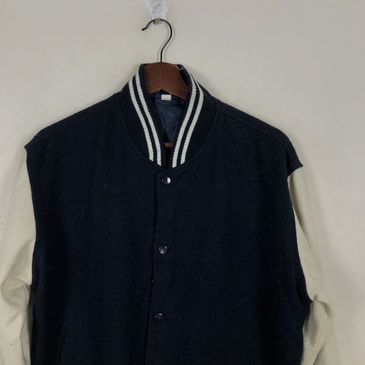 Japanese Brand VARSITY JACKET BUTTON PLAIN Size US L / EU 52-54 / 3 - 3 Thumbnail