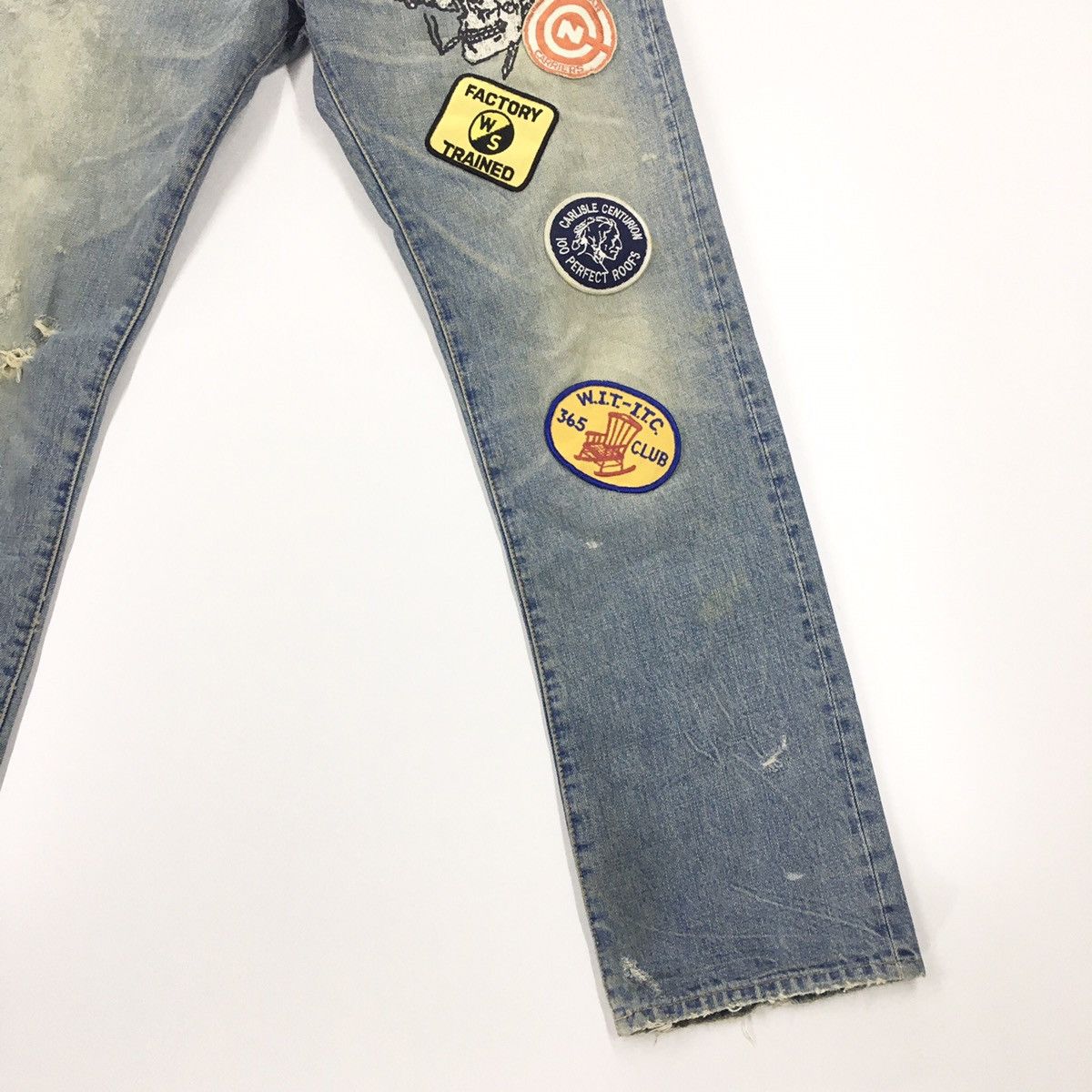 Japanese Brand RNA Inc. Japan Distressed Patchwork Denim Size US 32 / EU 48 - 3 Thumbnail