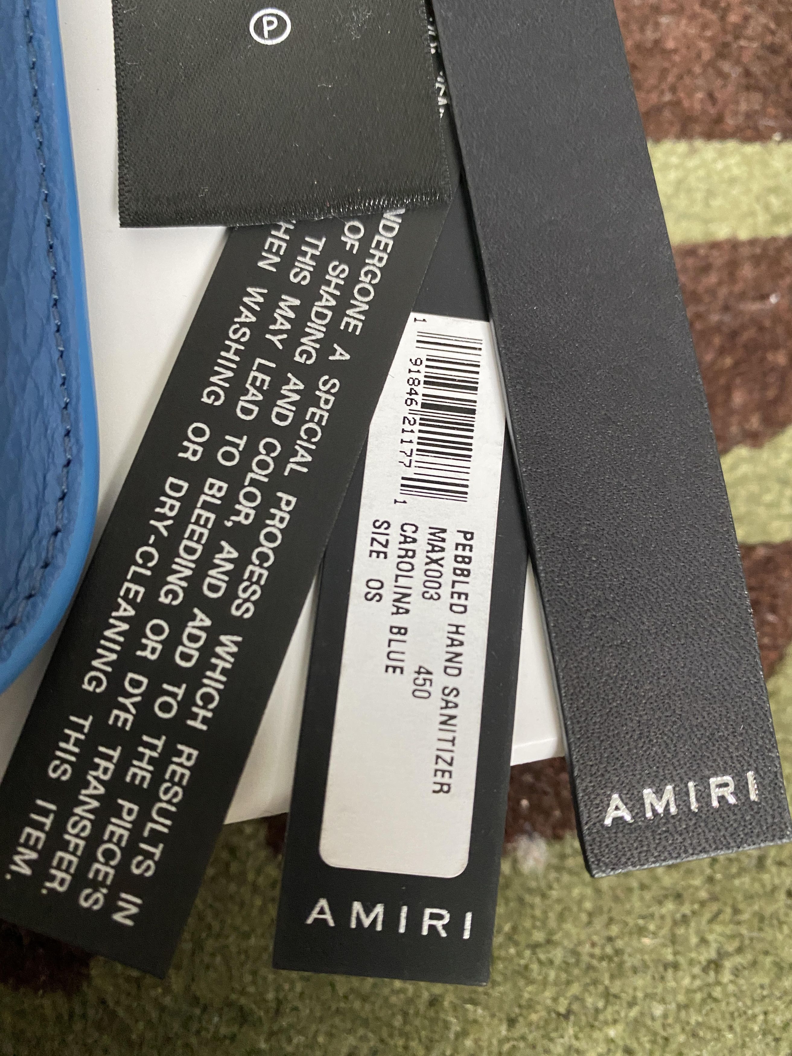 Amiri amiri carolina blue hand sanitizer leather holder keychain Size ONE SIZE - 3 Thumbnail