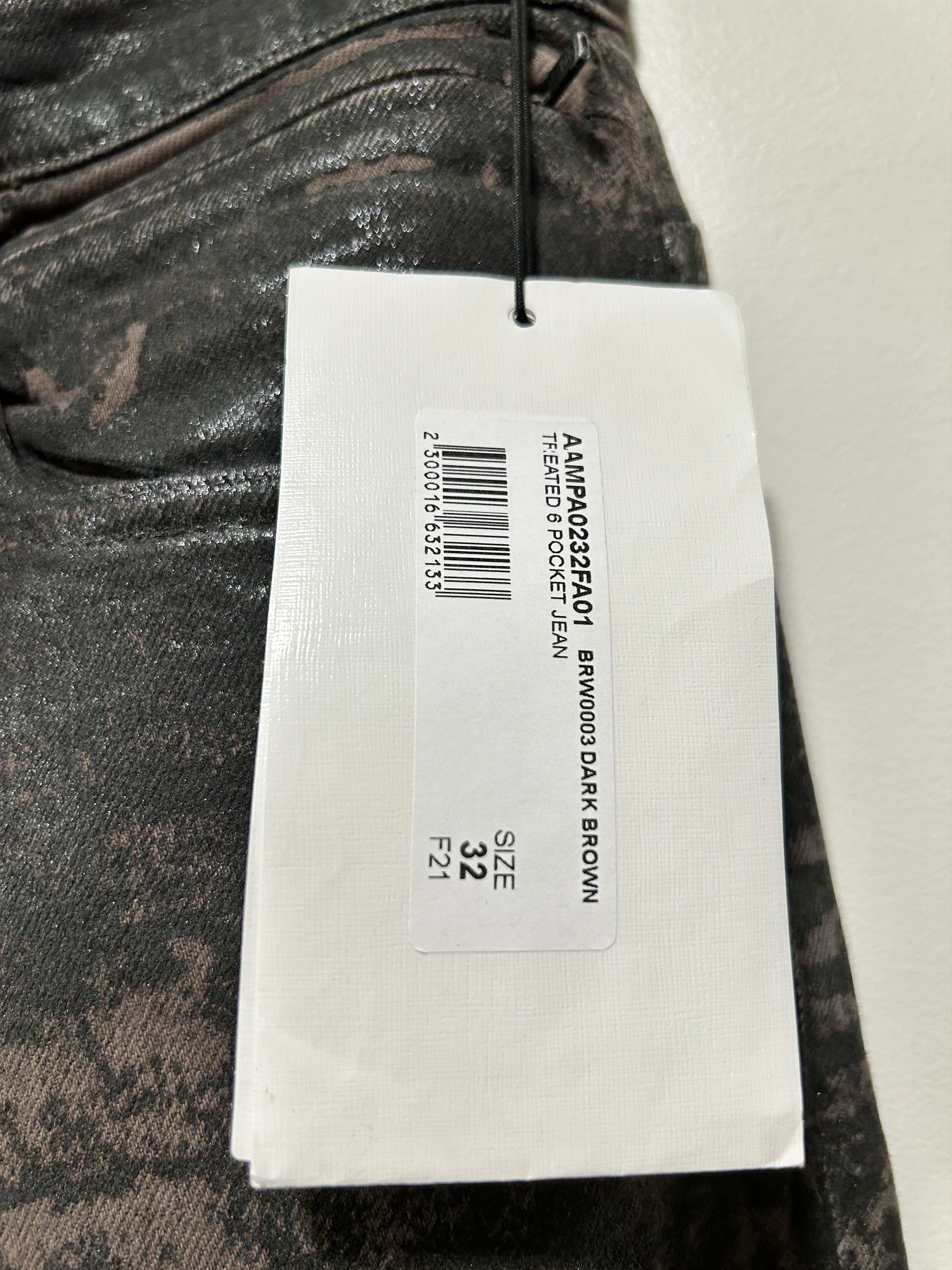 1017 ALYX 9SM 1017 ALYX 9SM Treated Denim Jeans 'Dark Brown' Bleached Size US 32 / EU 48 - 4 Thumbnail
