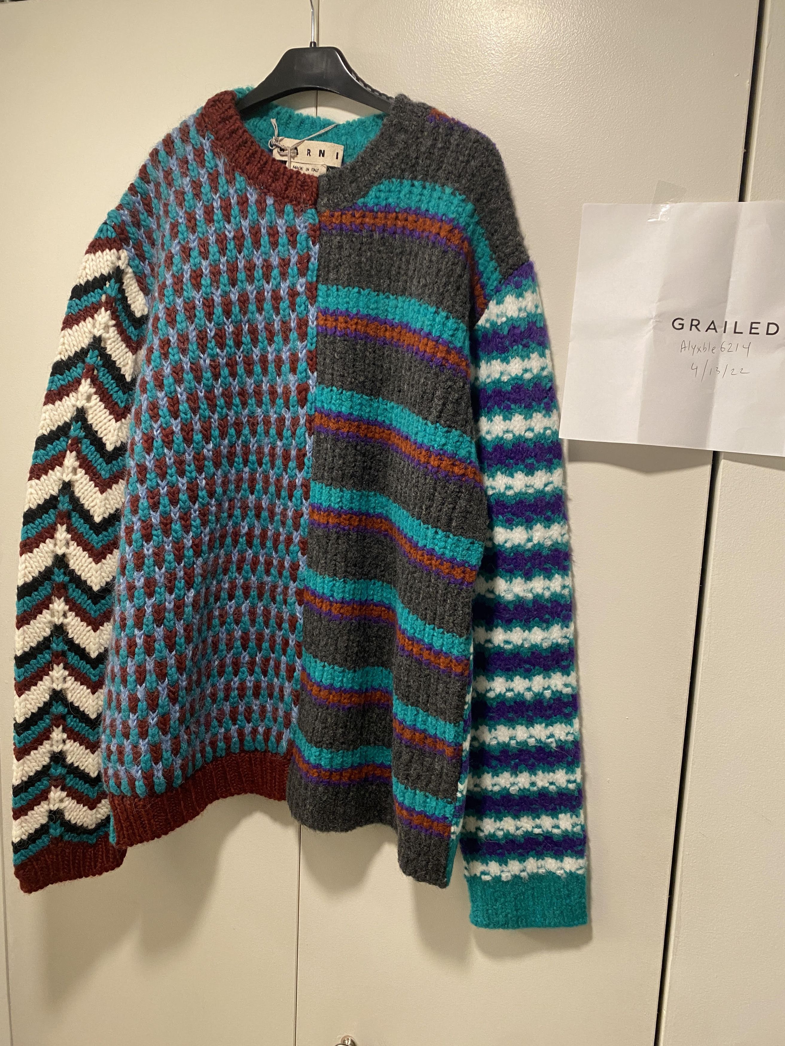 Marni marni pattern sweater wool zigzag Size US M / EU 48-50 / 2 - 5 Thumbnail