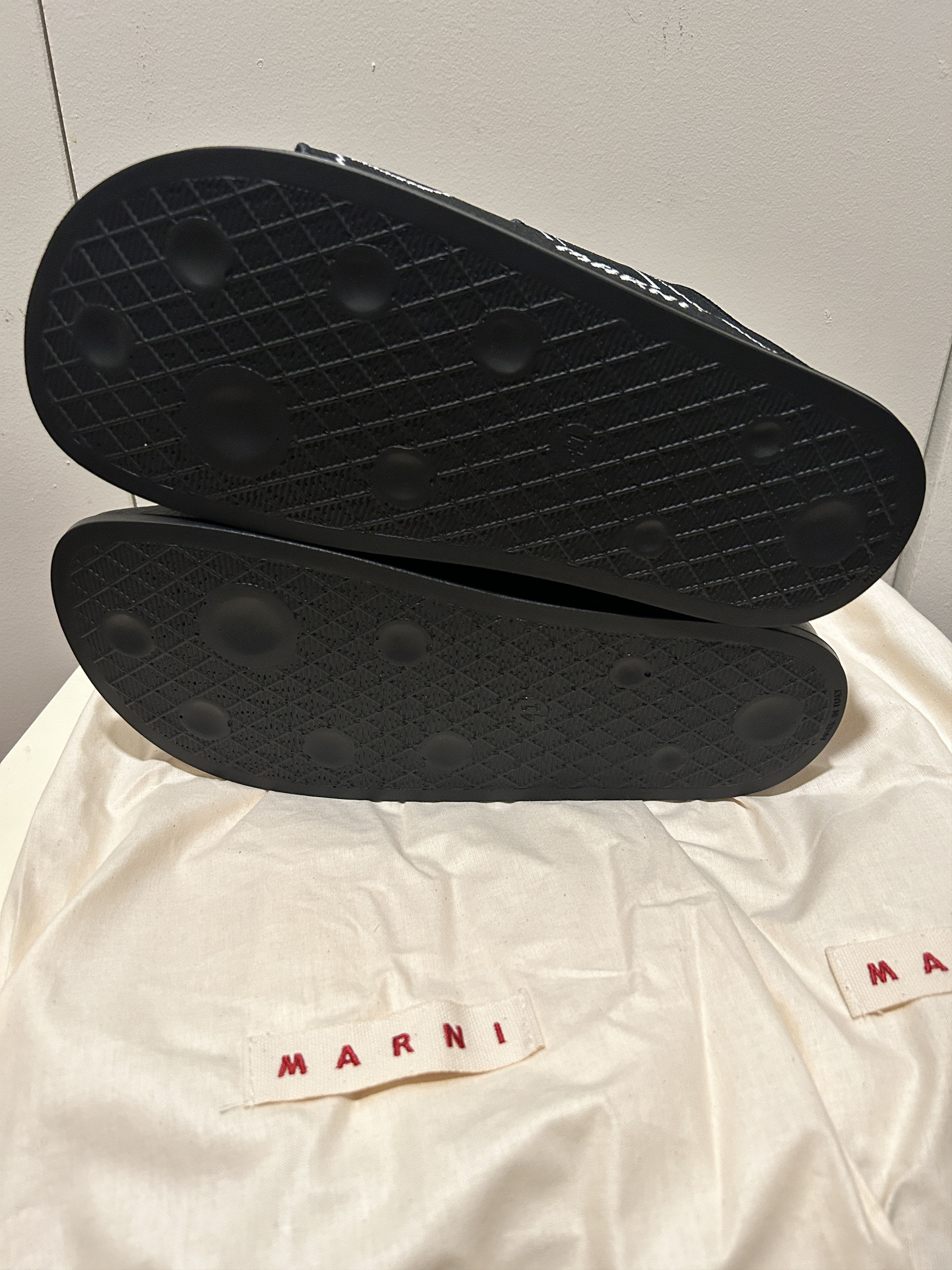 Marni Marni printed buckle slides knit - black Size US 8 / EU 41 - 5 Thumbnail