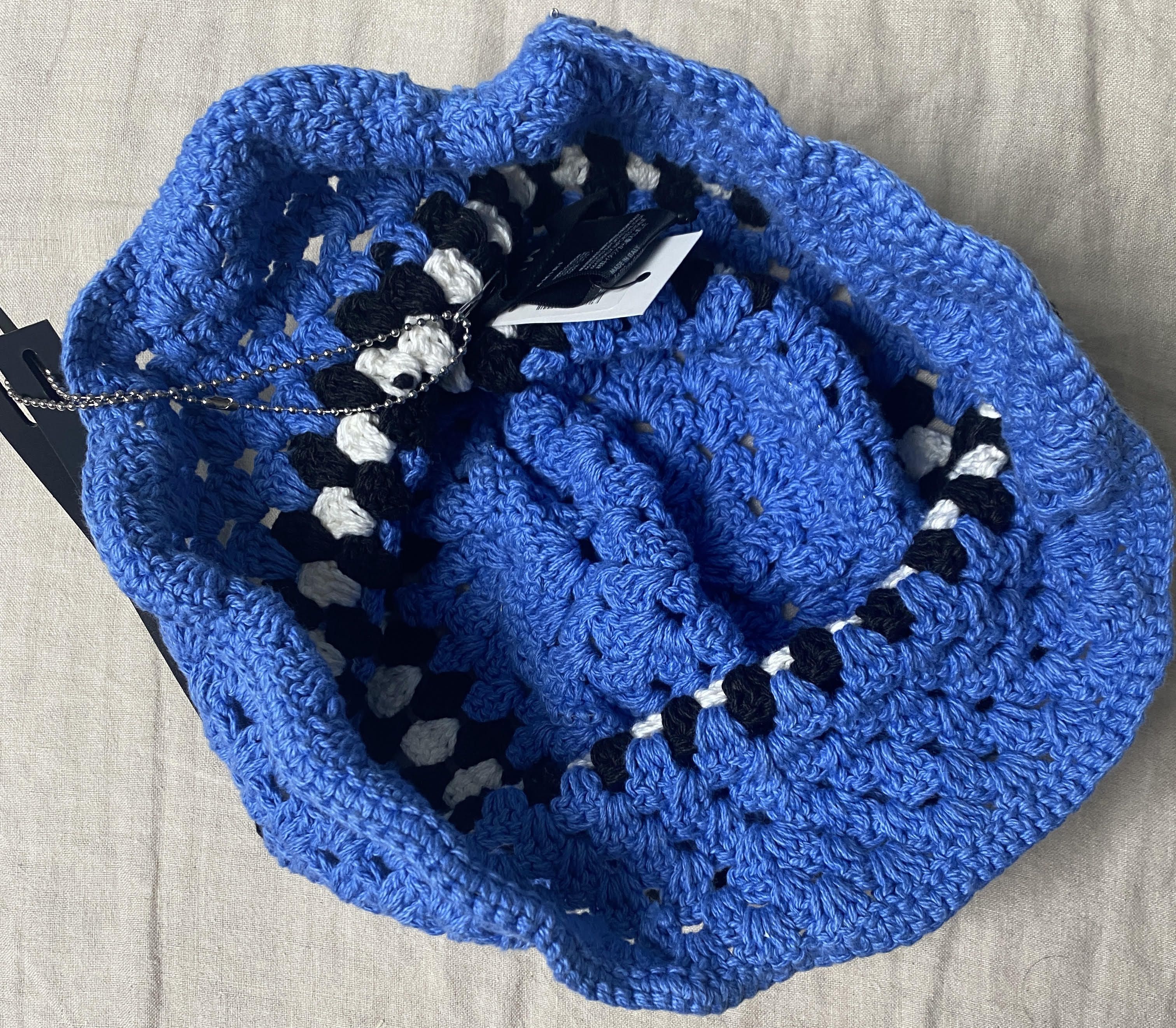 Amiri Amiri Crochet Bucket Hat Knit Blue Size ONE SIZE - 3 Thumbnail