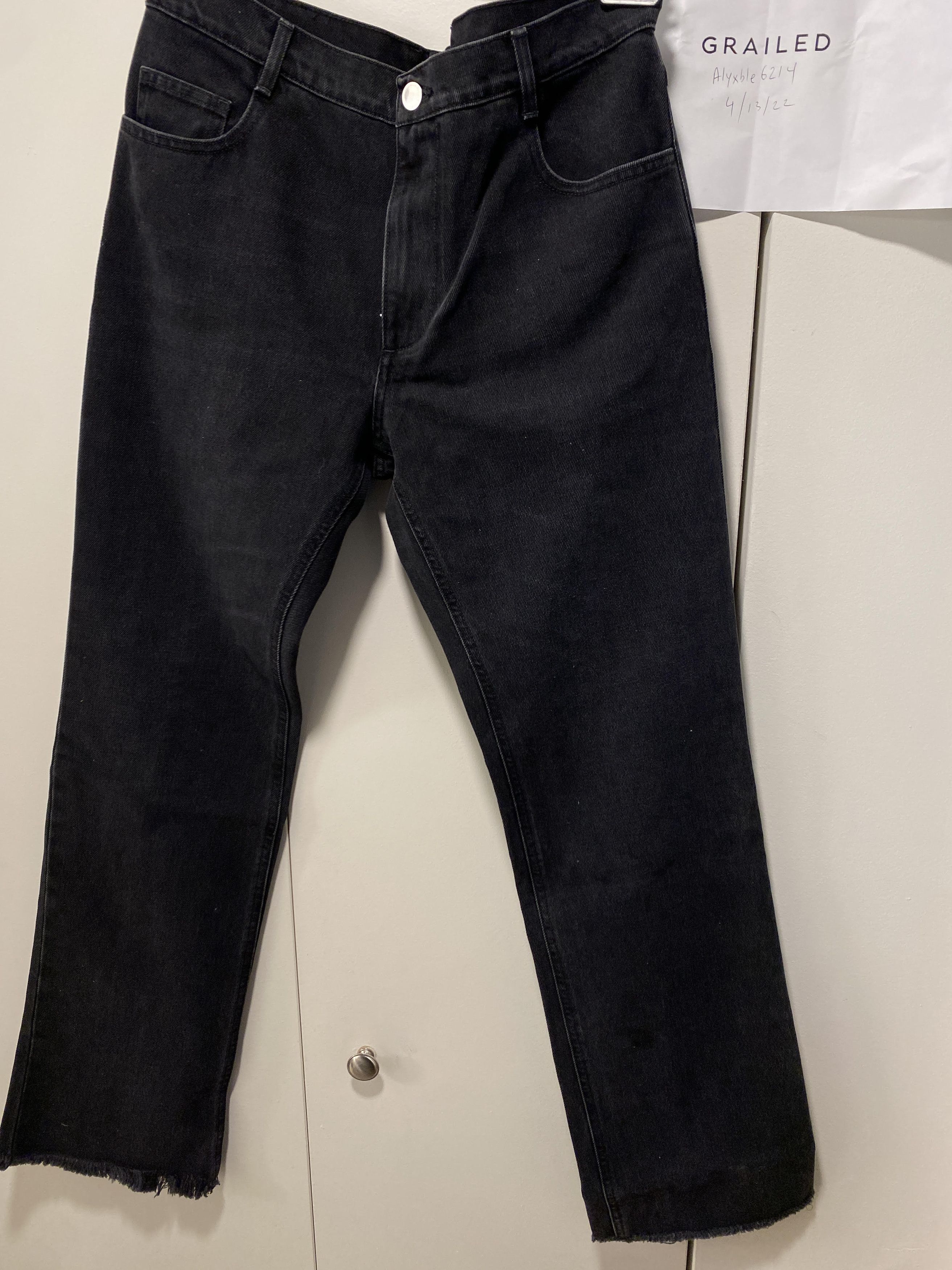 image of Raf Simons Slightly Flared Denim Pants Patch in Black, Men's (Size 32)