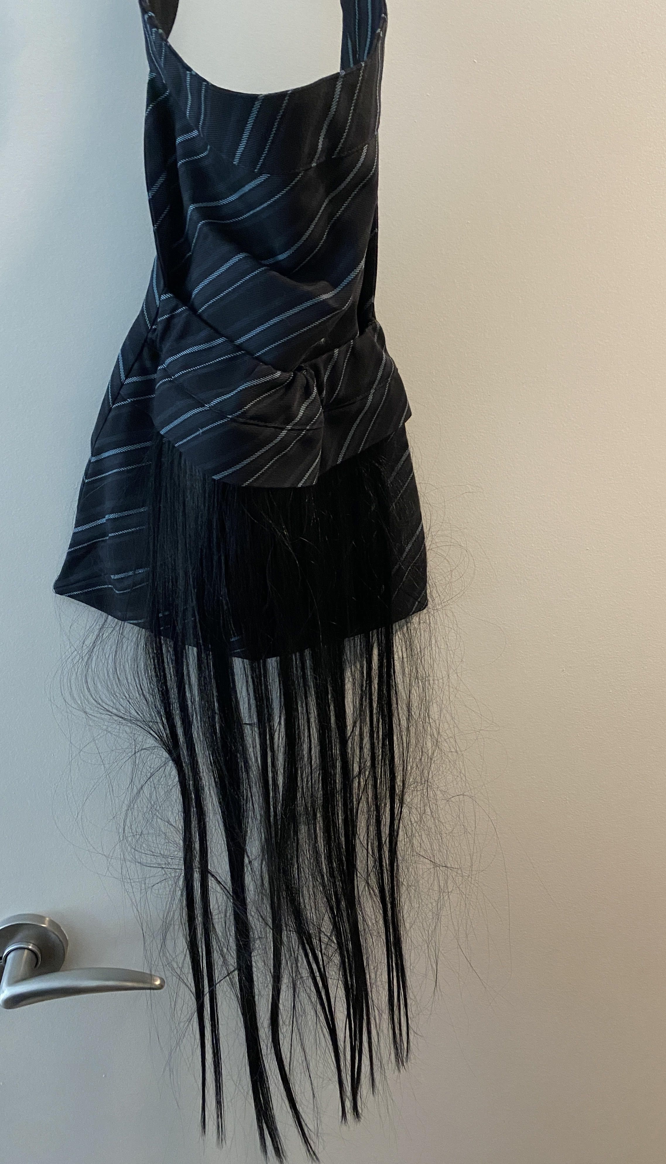 Kiko Kostadinov Doris hair trimmed messenger bag Silken midnight  