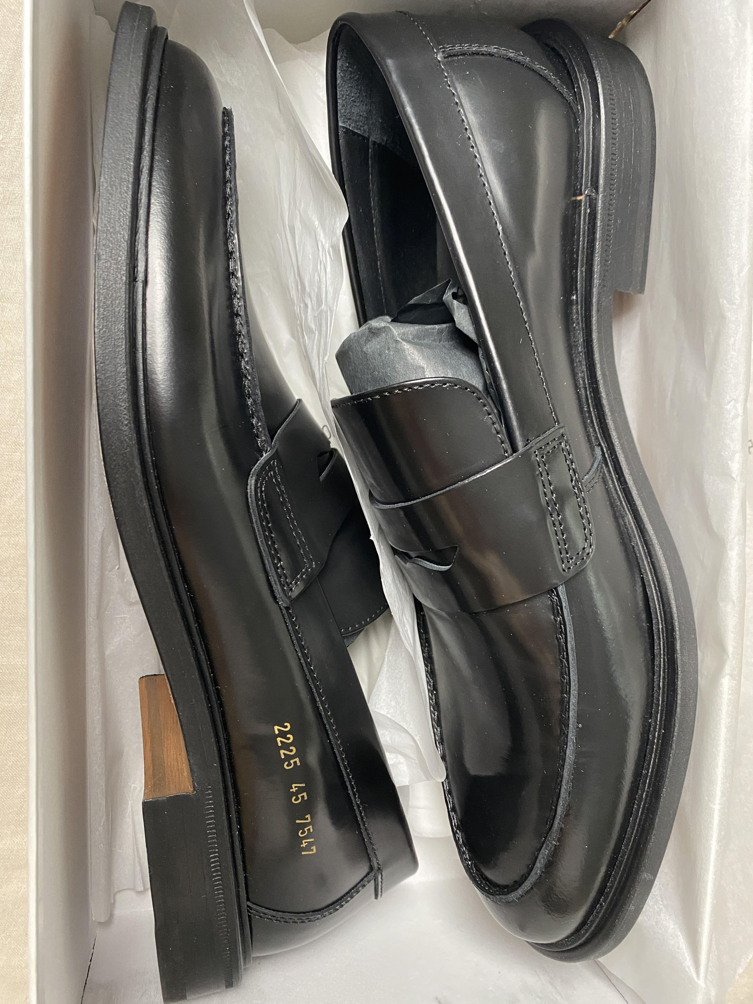 image of Common Projects Leather Loafer Shoes Black, Men's (Size 12)