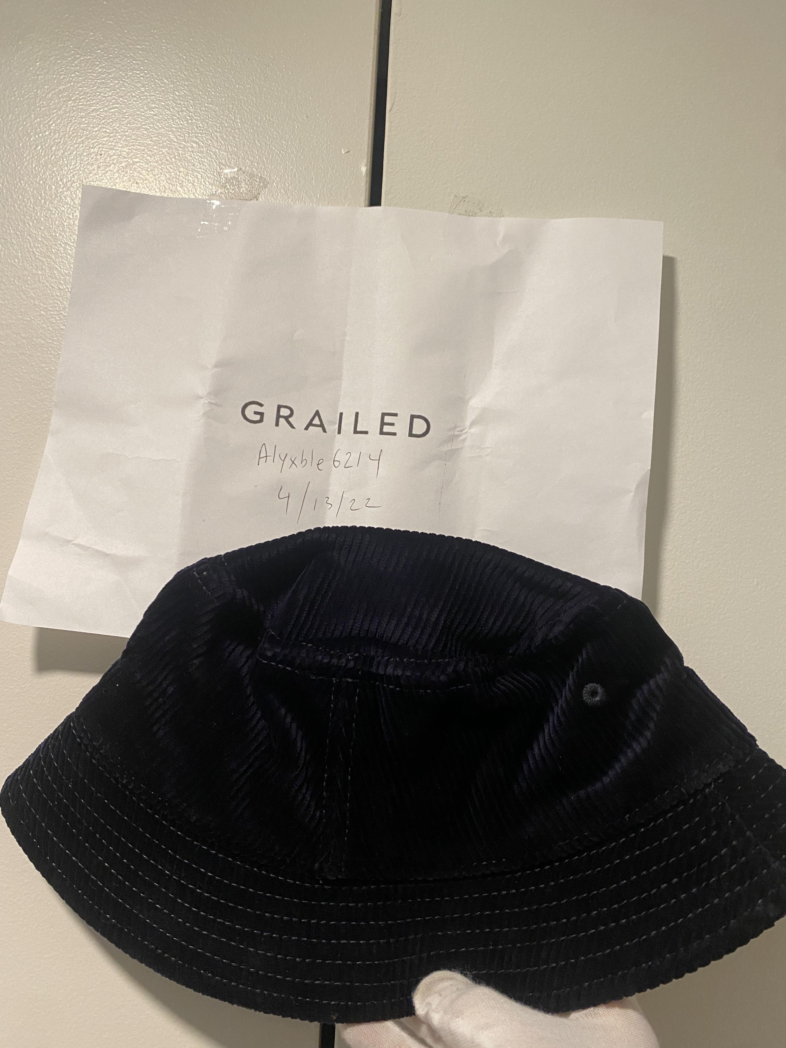 Aime Leon Dore Aime Leon Dore Chain Stitch Bucket Hat Corduroy Script navy Size ONE SIZE - 3 Thumbnail