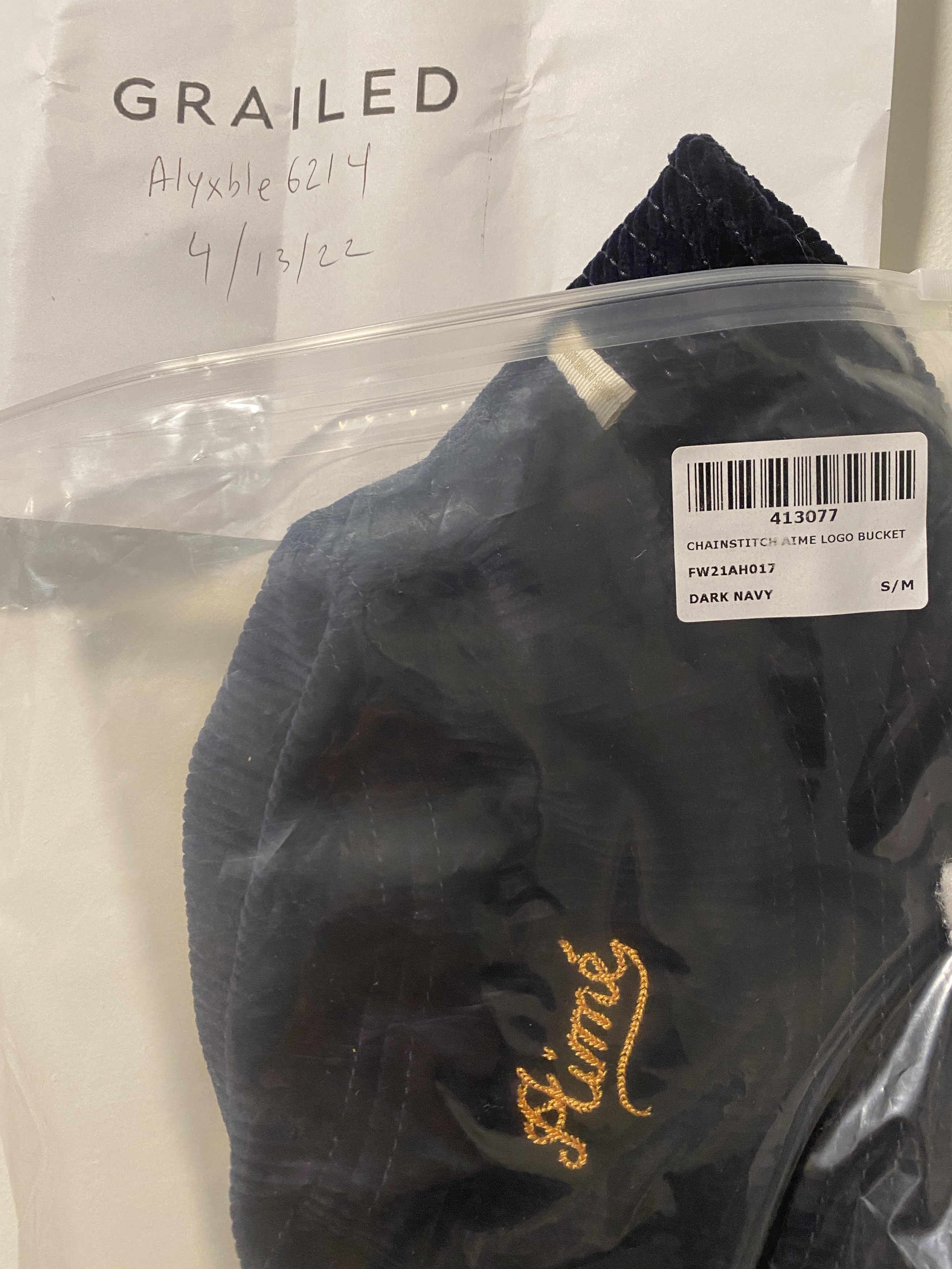 Aime Leon Dore Aime Leon Dore Chain Stitch Bucket Hat Corduroy Script navy Size ONE SIZE - 6 Thumbnail