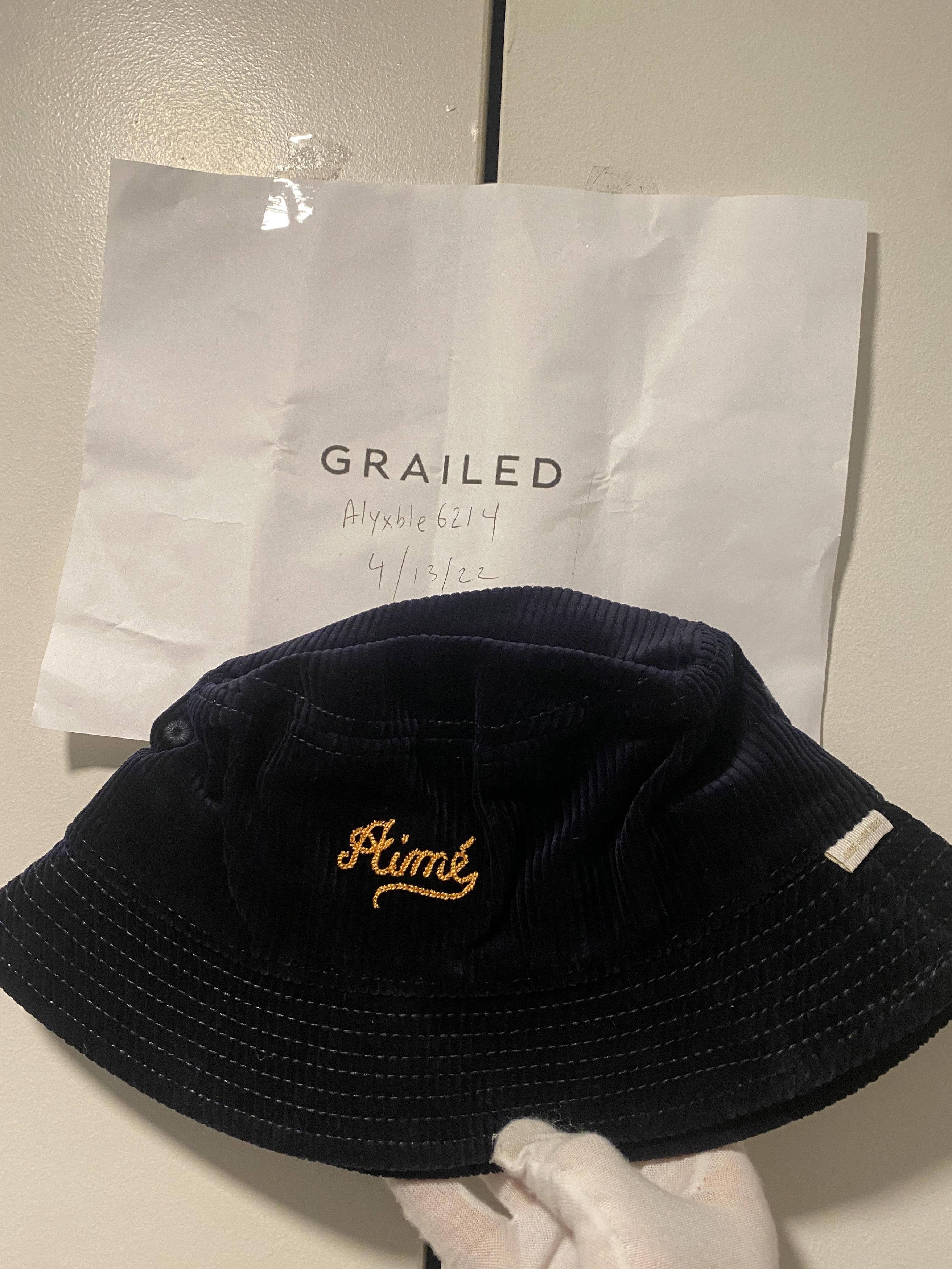 Aime Leon Dore Aime Leon Dore Chain Stitch Bucket Hat Corduroy Script navy Size ONE SIZE - 2 Thumbnail