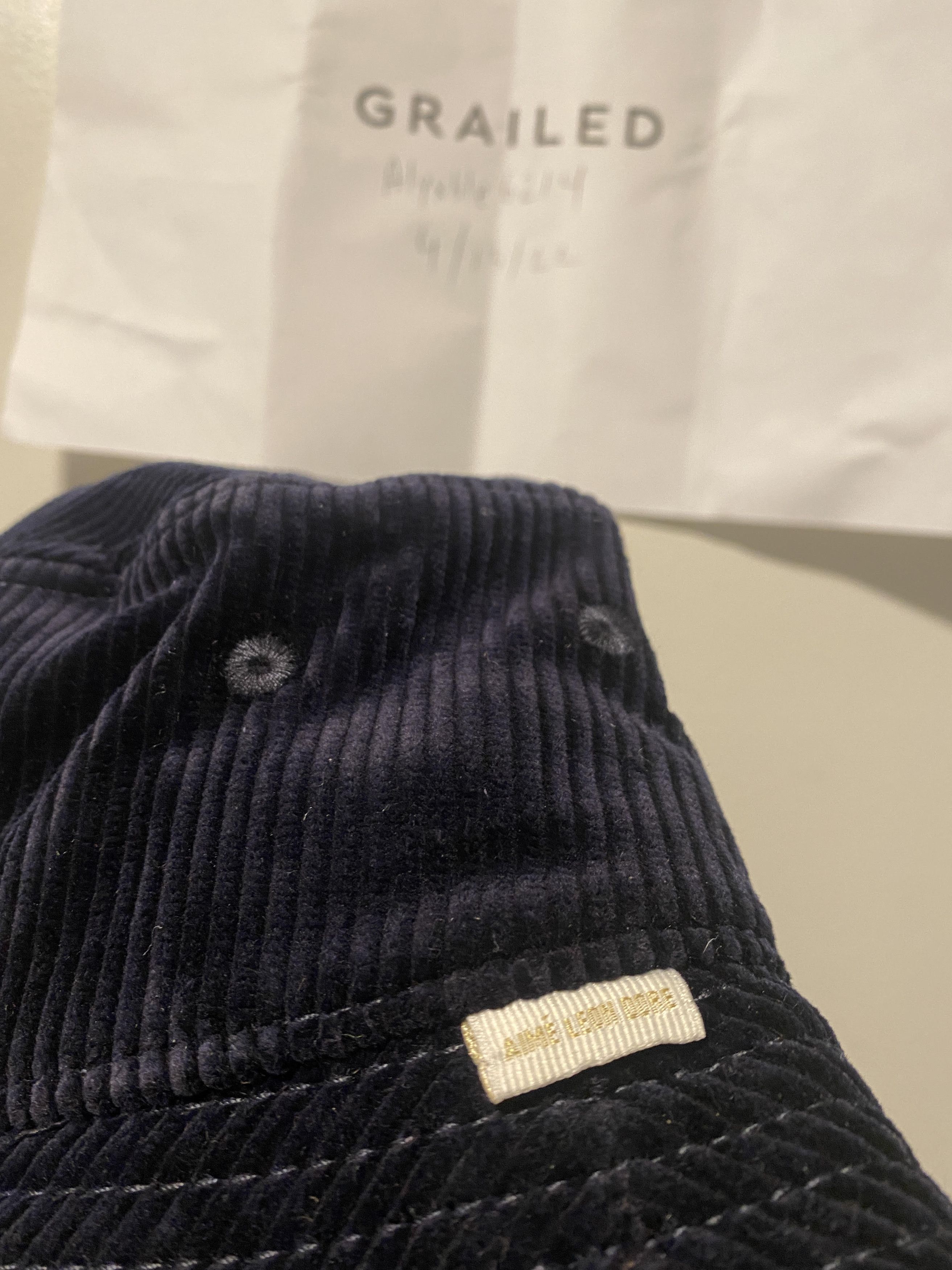 Aime Leon Dore Aime Leon Dore Chain Stitch Bucket Hat Corduroy Script navy Size ONE SIZE - 4 Thumbnail