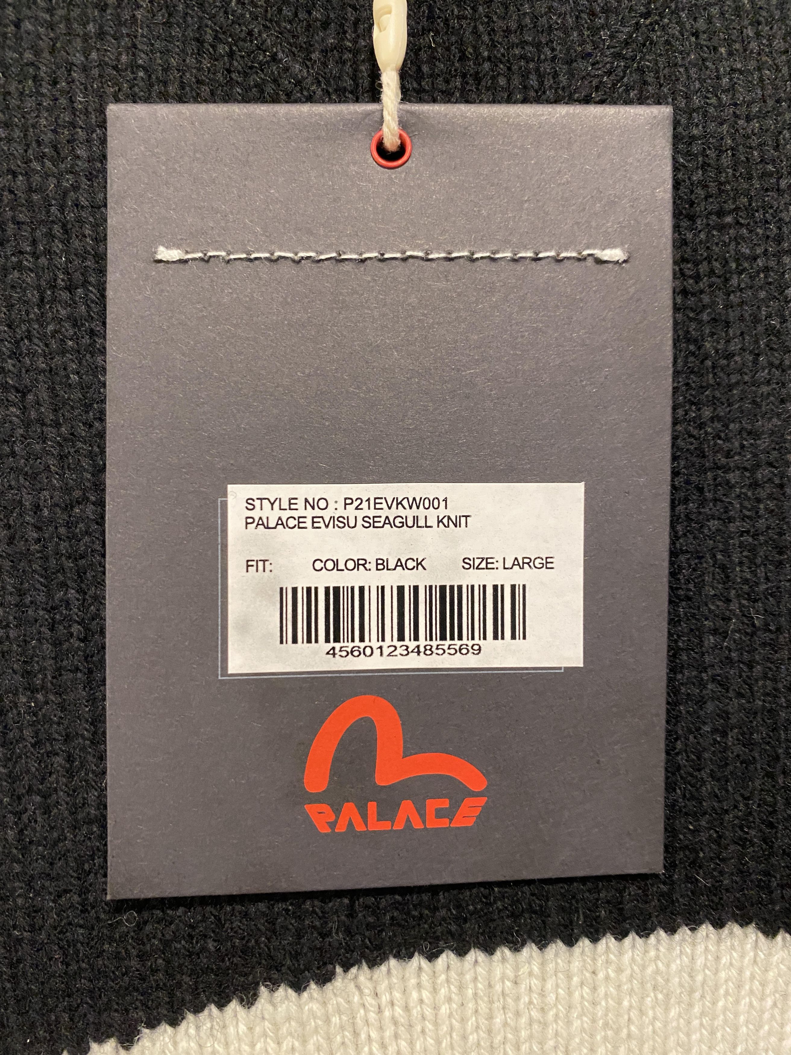 Evisu × Palace Palace Evisu Seagull knit Black Sweater size Large Size US L / EU 52-54 / 3 - 8 Thumbnail