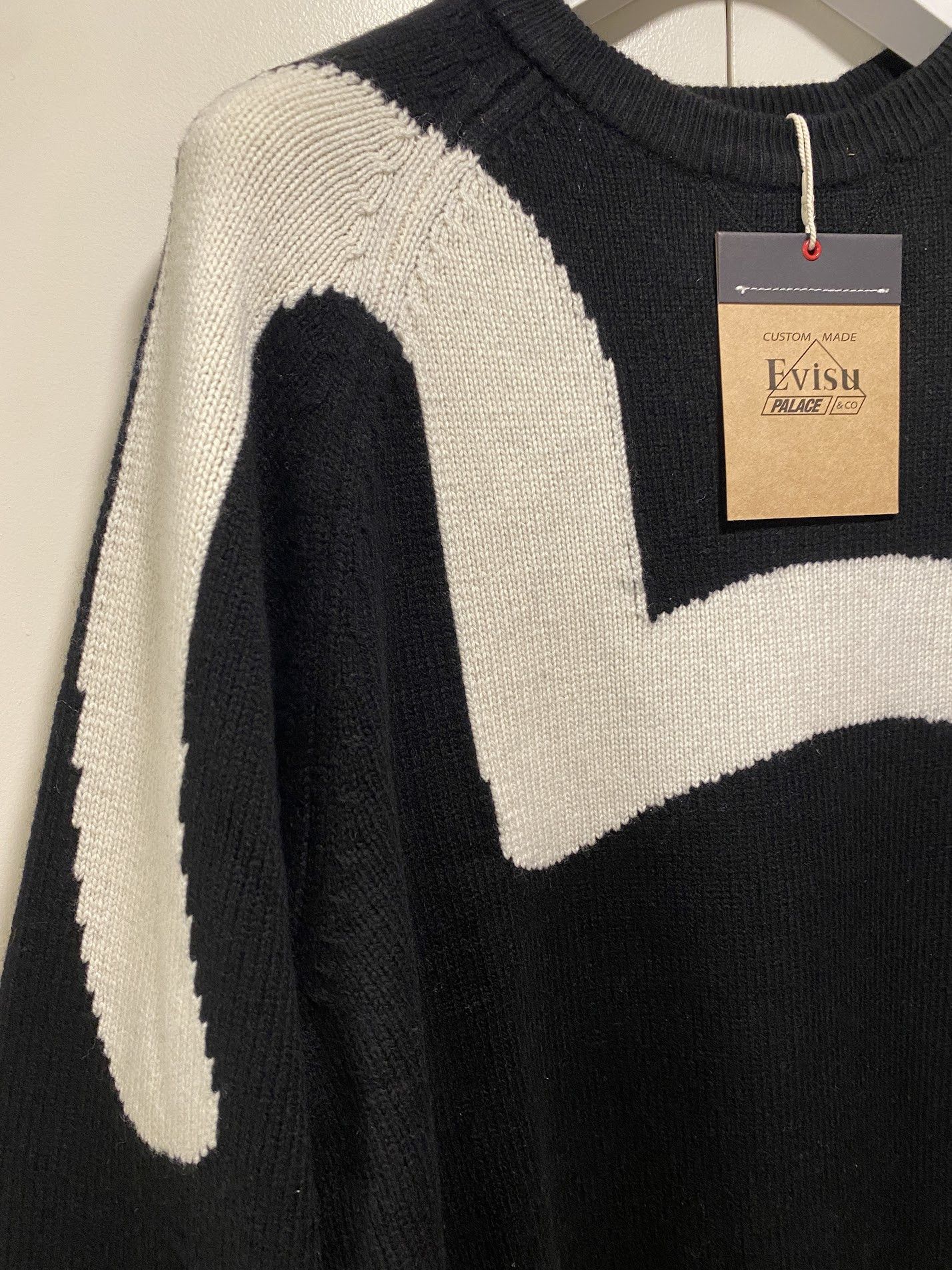 palace evisu　セーター Evisu × Palace Palace Evisu Seagull knit Black Sweater size