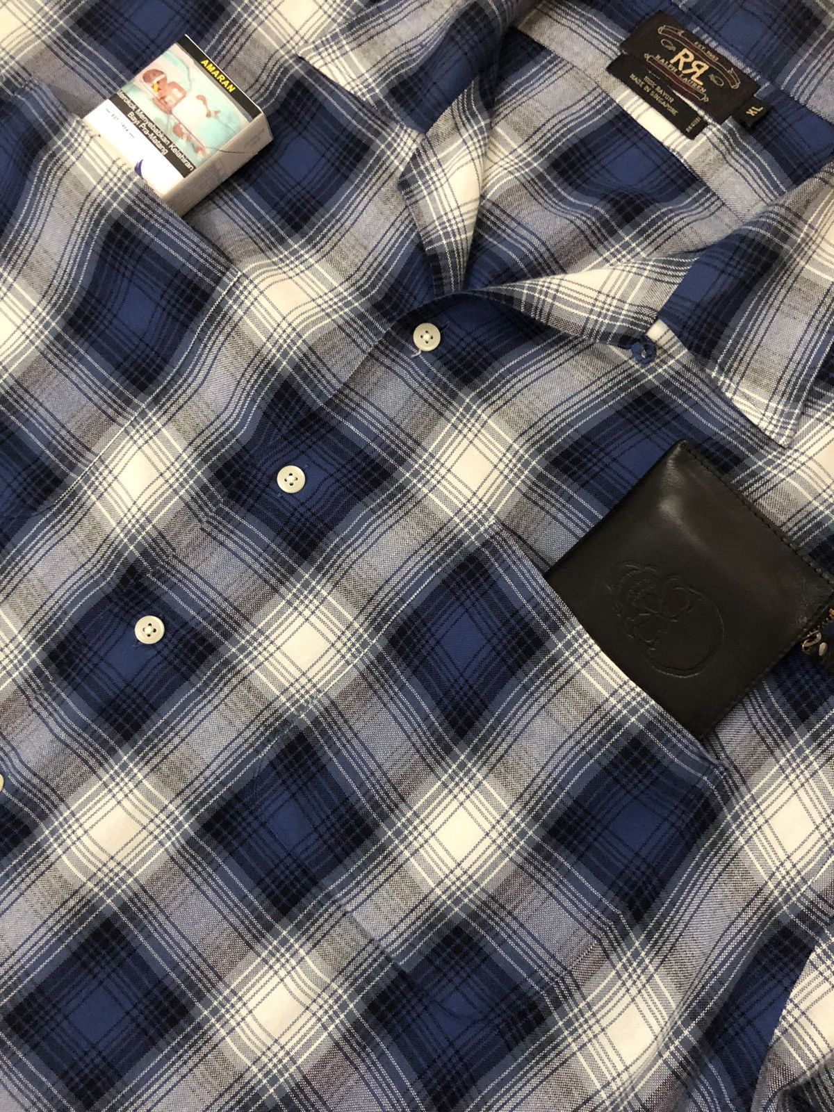 GRAIL🔥OG RRL 🇺🇸 Plaid Shadow Rayon O/S Button Shirt