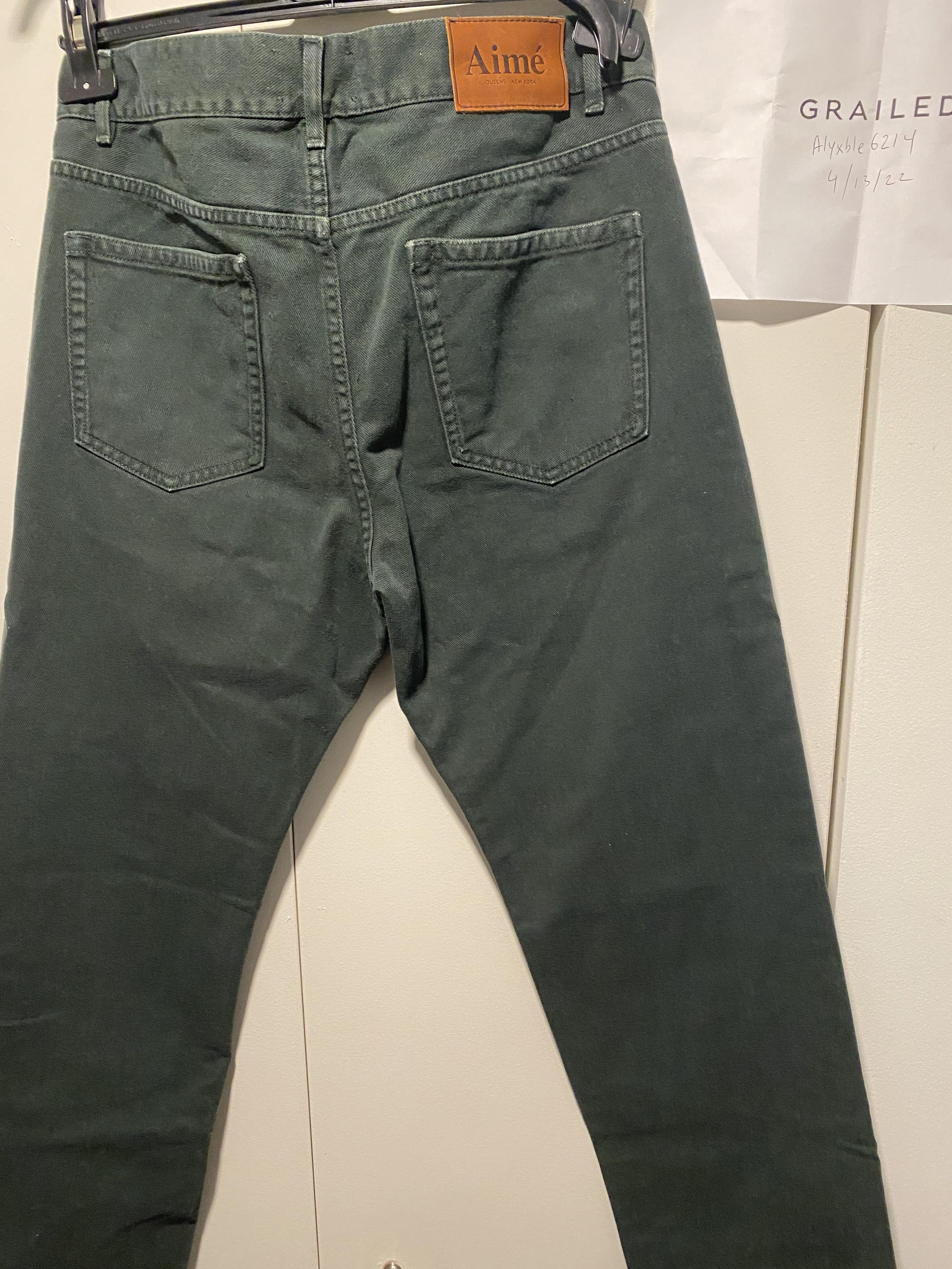 image of Aime Leon Dore Ald Straight Fit Denim Green 5 Pocket Rosin, Men's (Size 32)