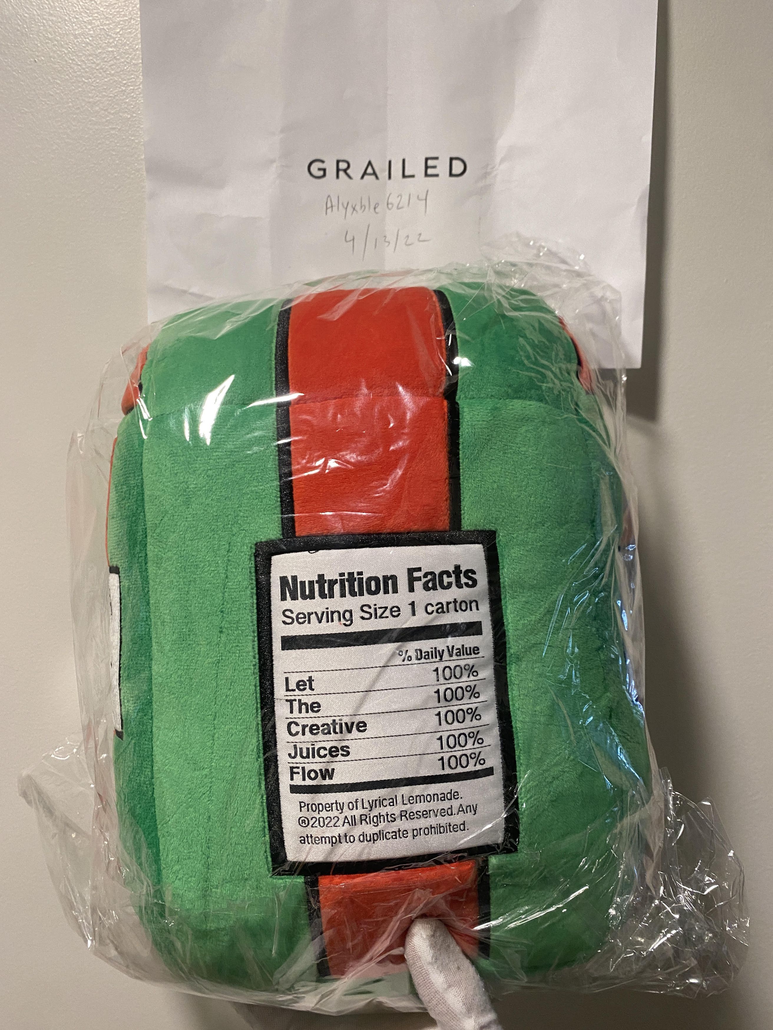 Lyrical Lemonade Lyrical Lemonade Watermelon Carton Plushy Size ONE SIZE - 2 Thumbnail