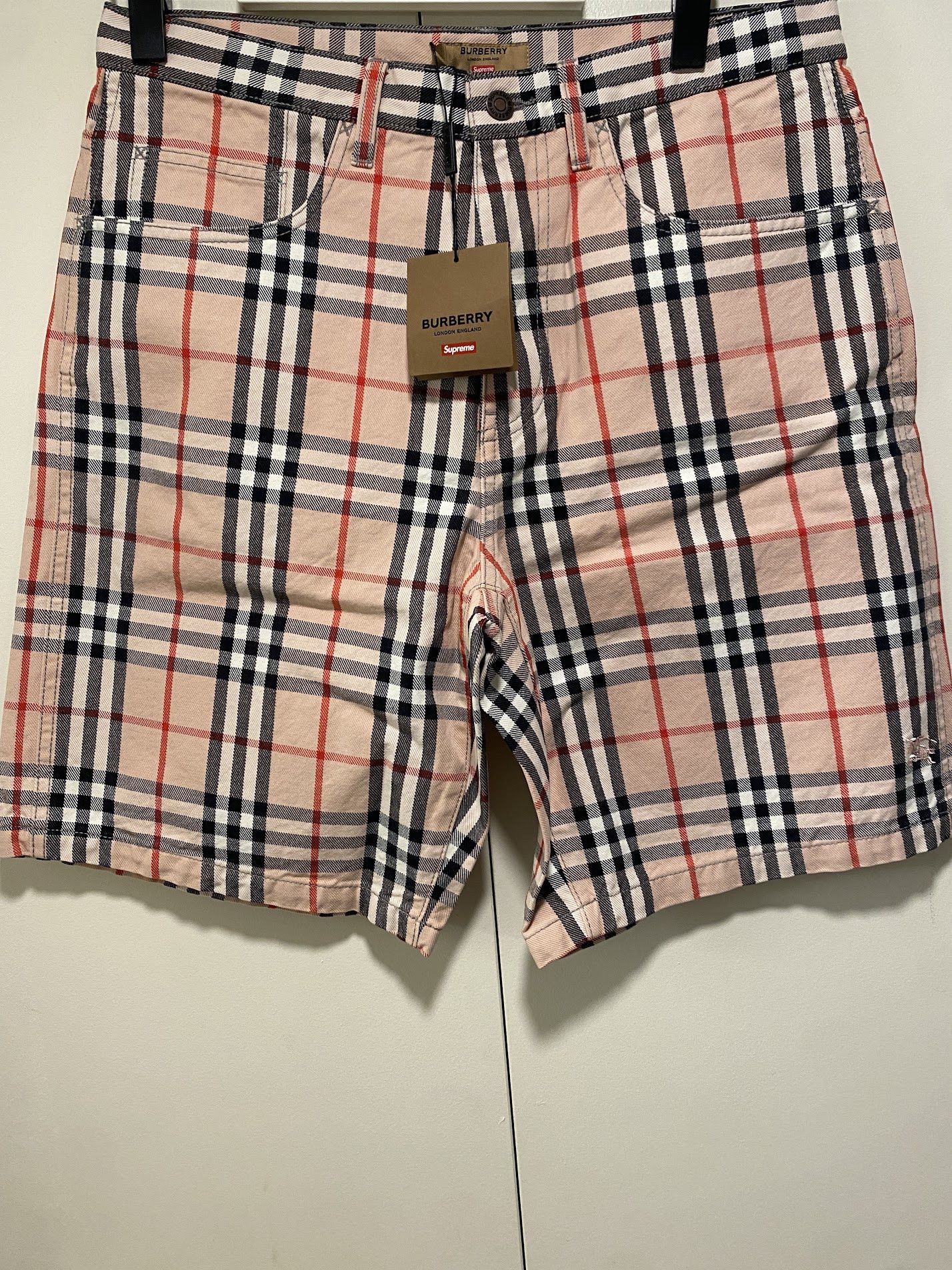 Supreme Burberry x Supreme S/S 22 Shorts Jeans - Pink Size 32