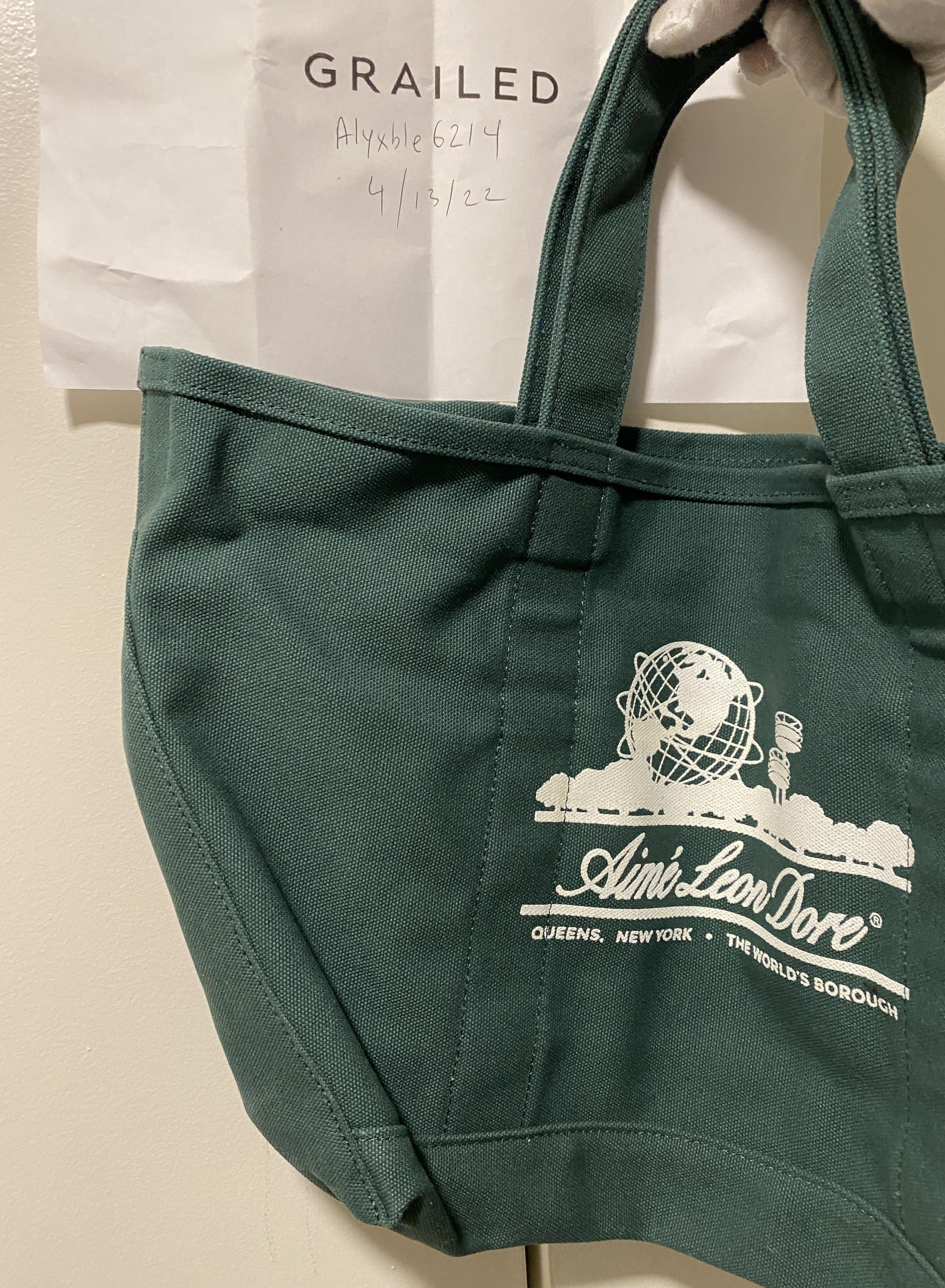 Aime Leon Dore Aime Leon Dore Small Unisphere Tote Bag Green Size ONE SIZE - 2 Thumbnail