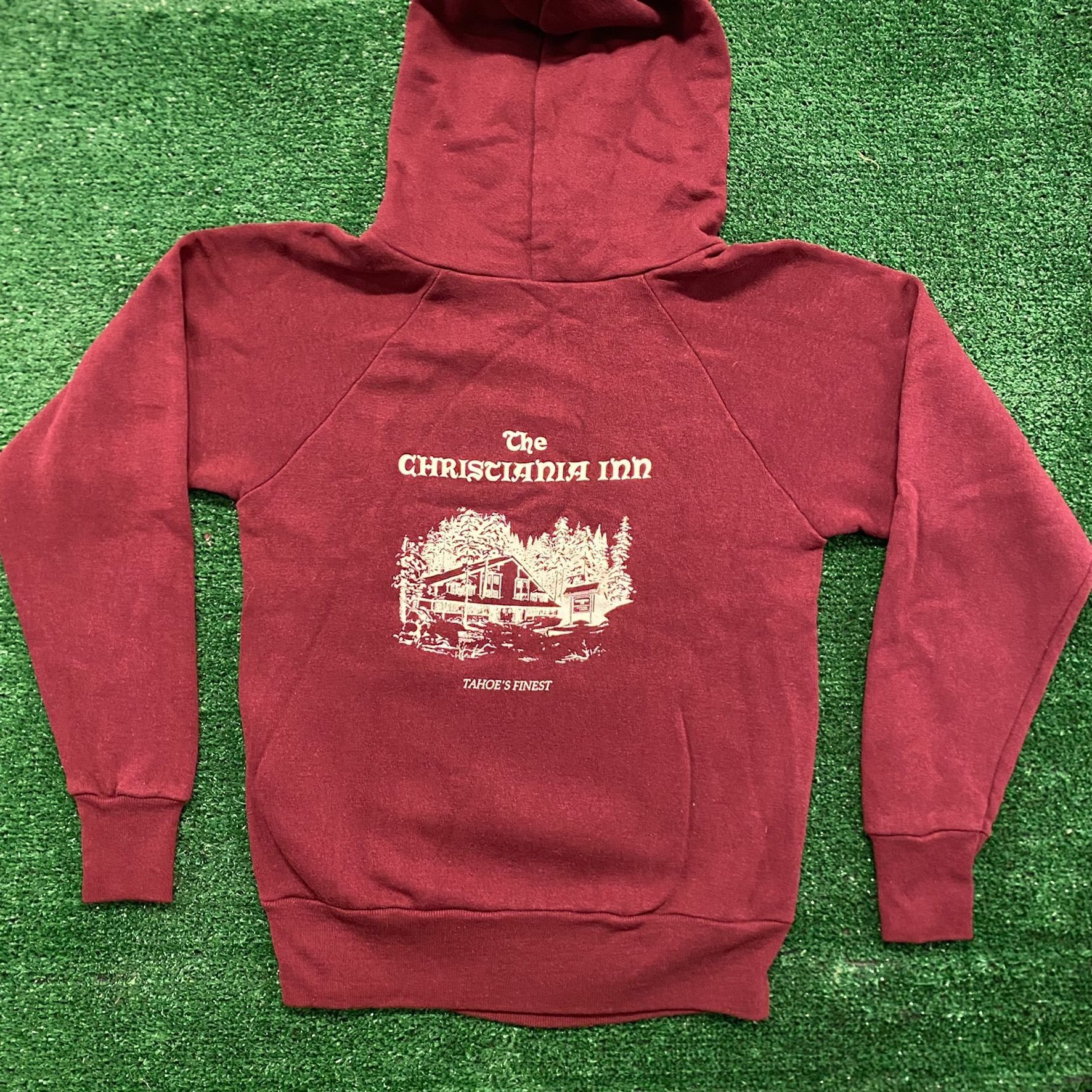 Burgundy Inn Cottage Vintage 1980s 80s Hoodie Sweatshirt