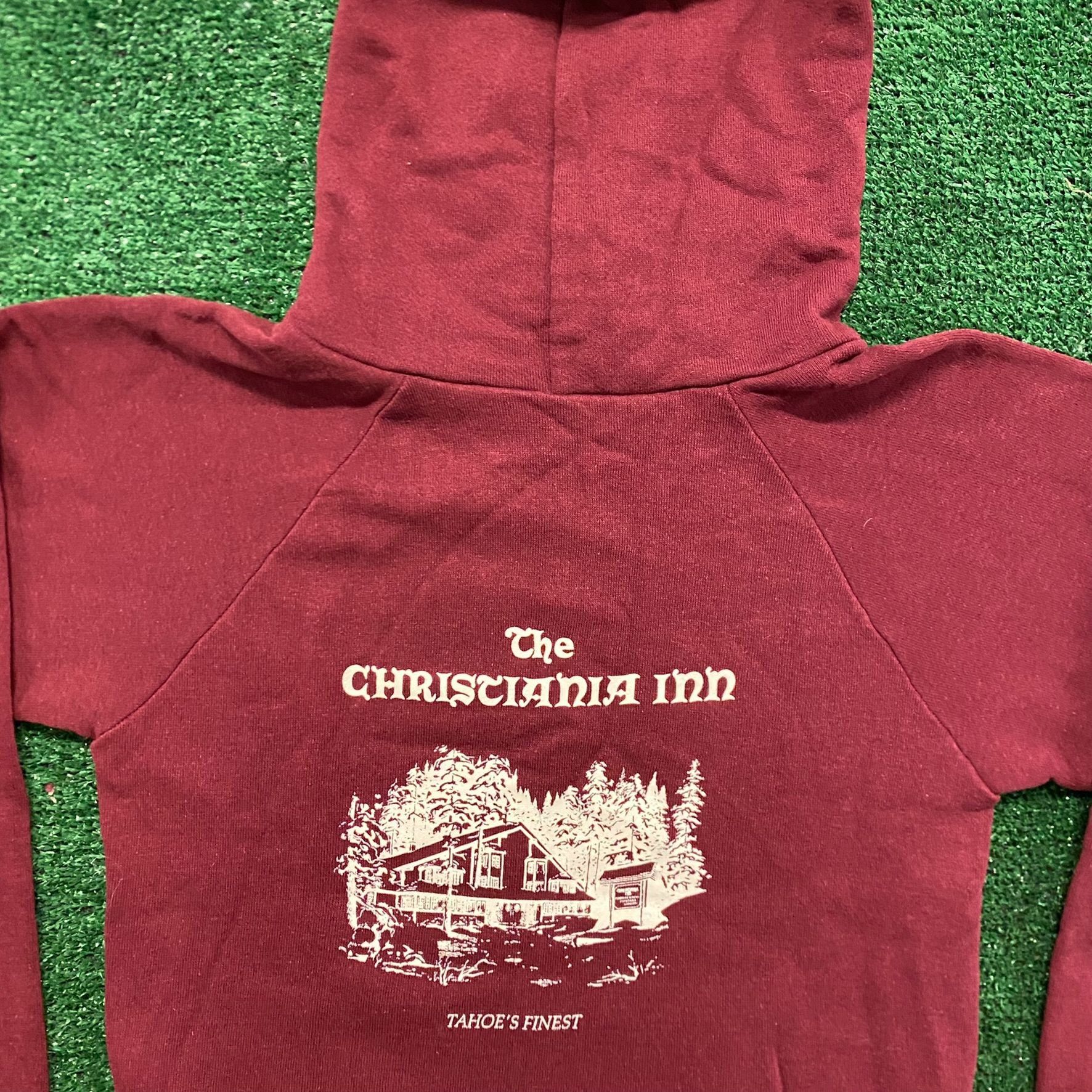 Burgundy Inn Cottage Vintage 1980s 80s Hoodie Sweatshirt