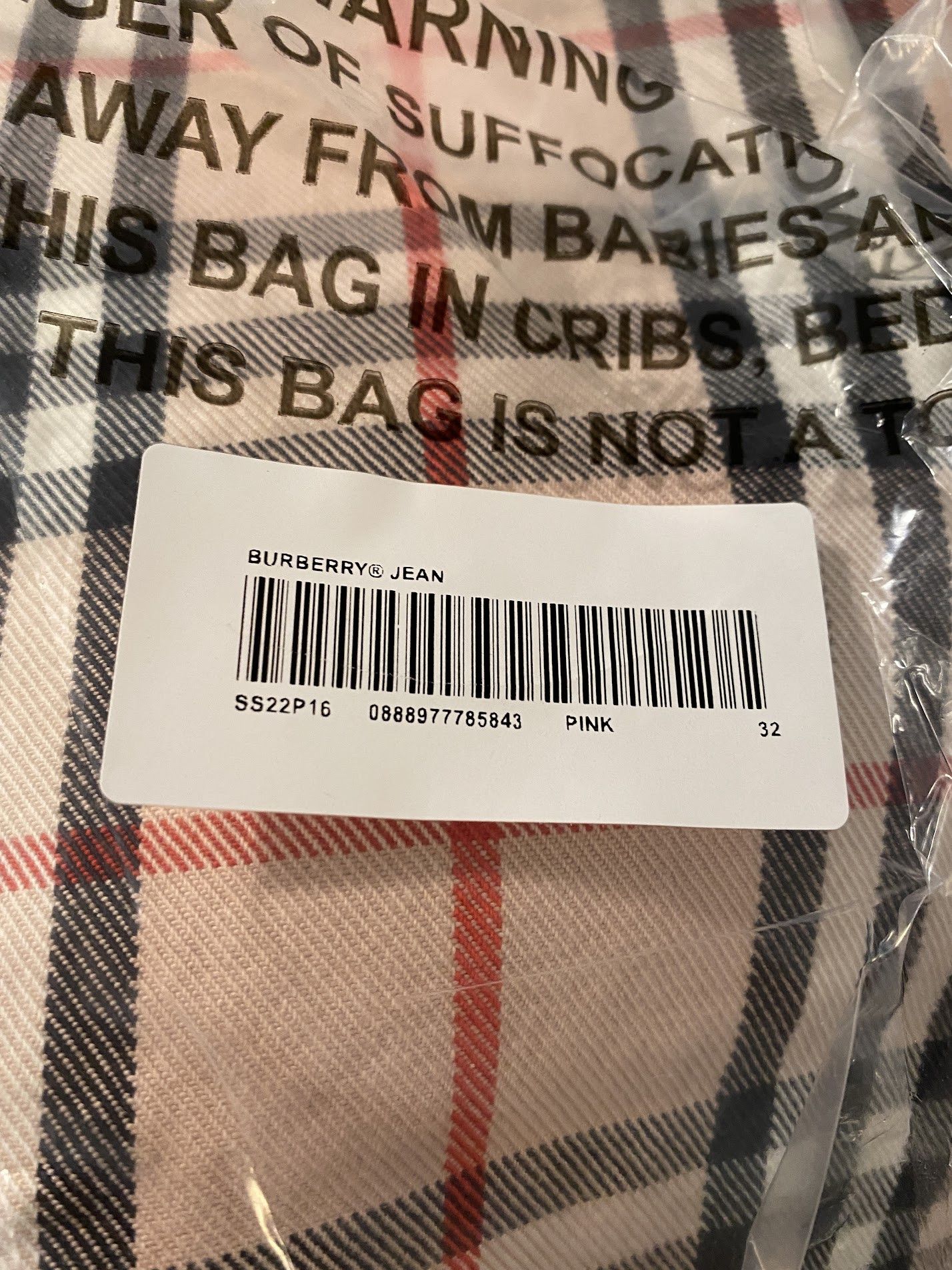 Burberry × Supreme Burberry x Supreme S/S 22 Jeans - Pink Size 32 Size US 32 / EU 48 - 2 Thumbnail