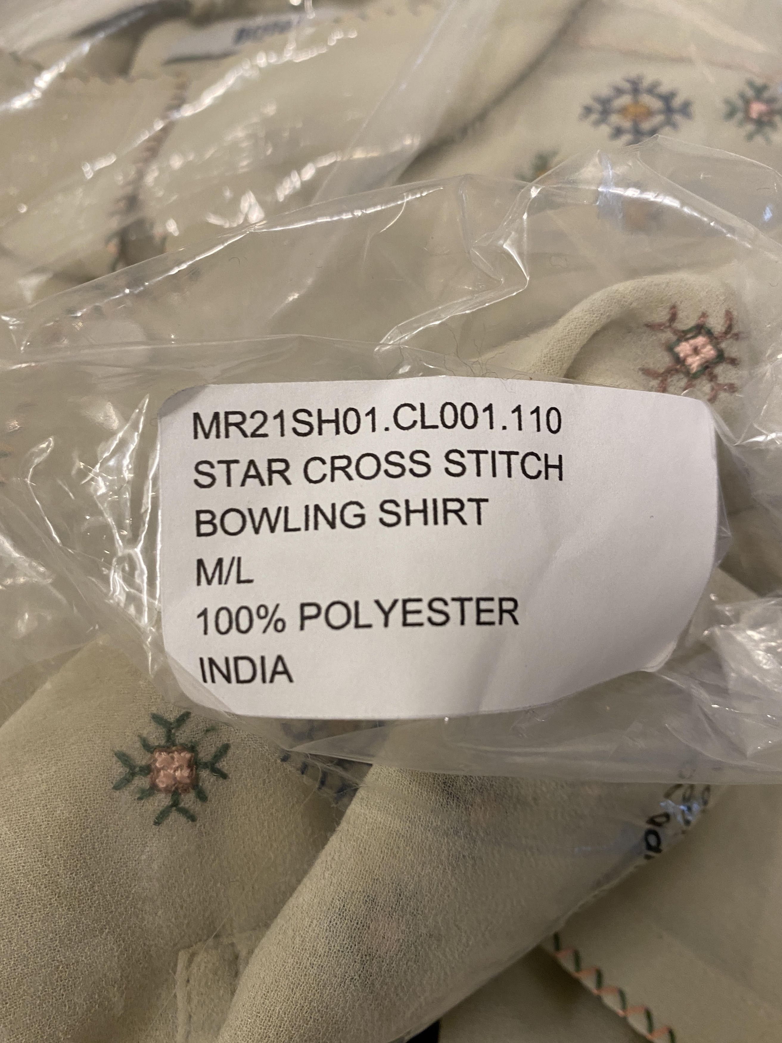 Bode Bode STAR CROSS STITCH SHIRT [M/L] Size US L / EU 52-54 / 3 - 4 Thumbnail