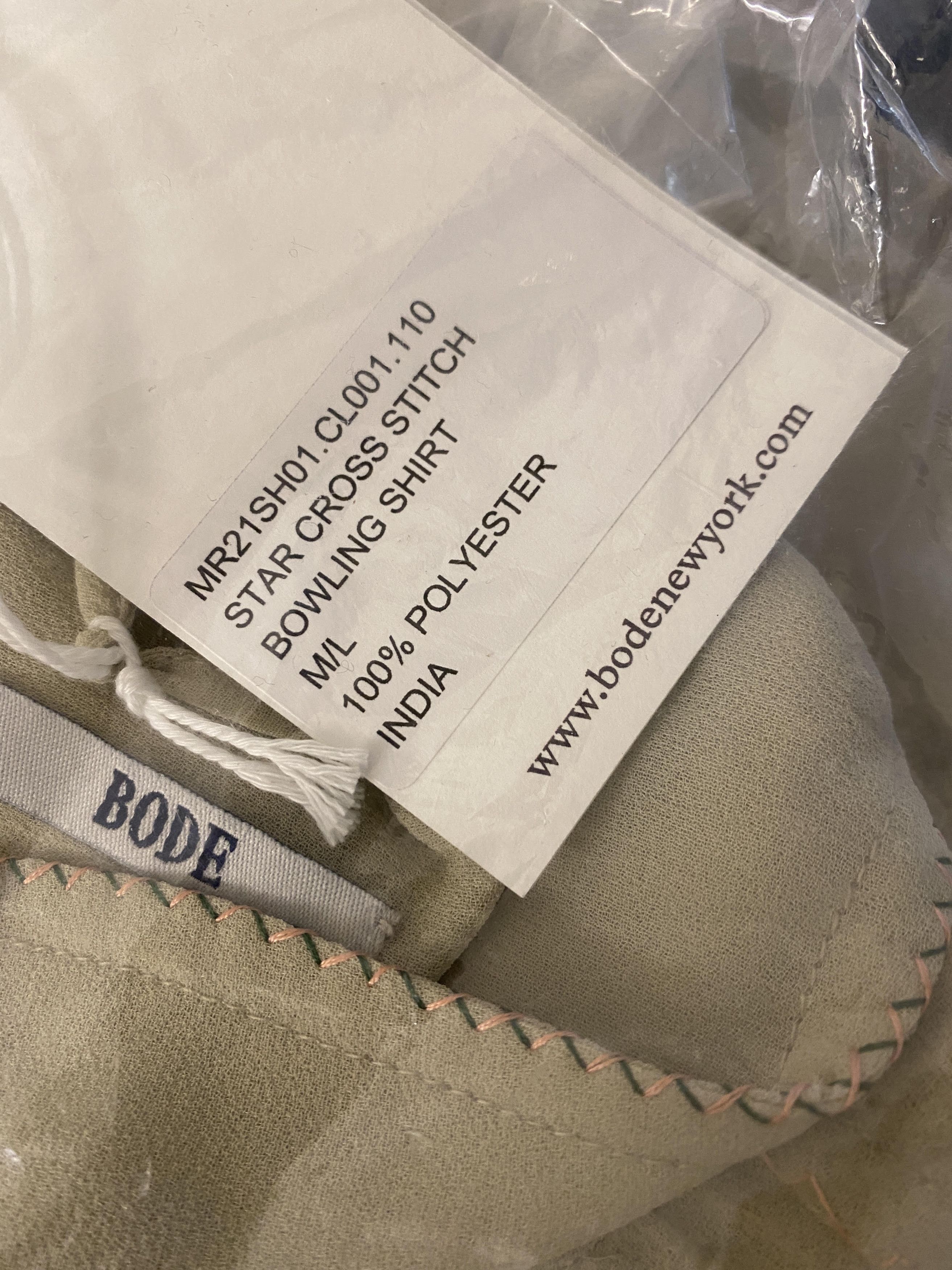 Bode Bode STAR CROSS STITCH SHIRT [M/L] Size US L / EU 52-54 / 3 - 5 Thumbnail