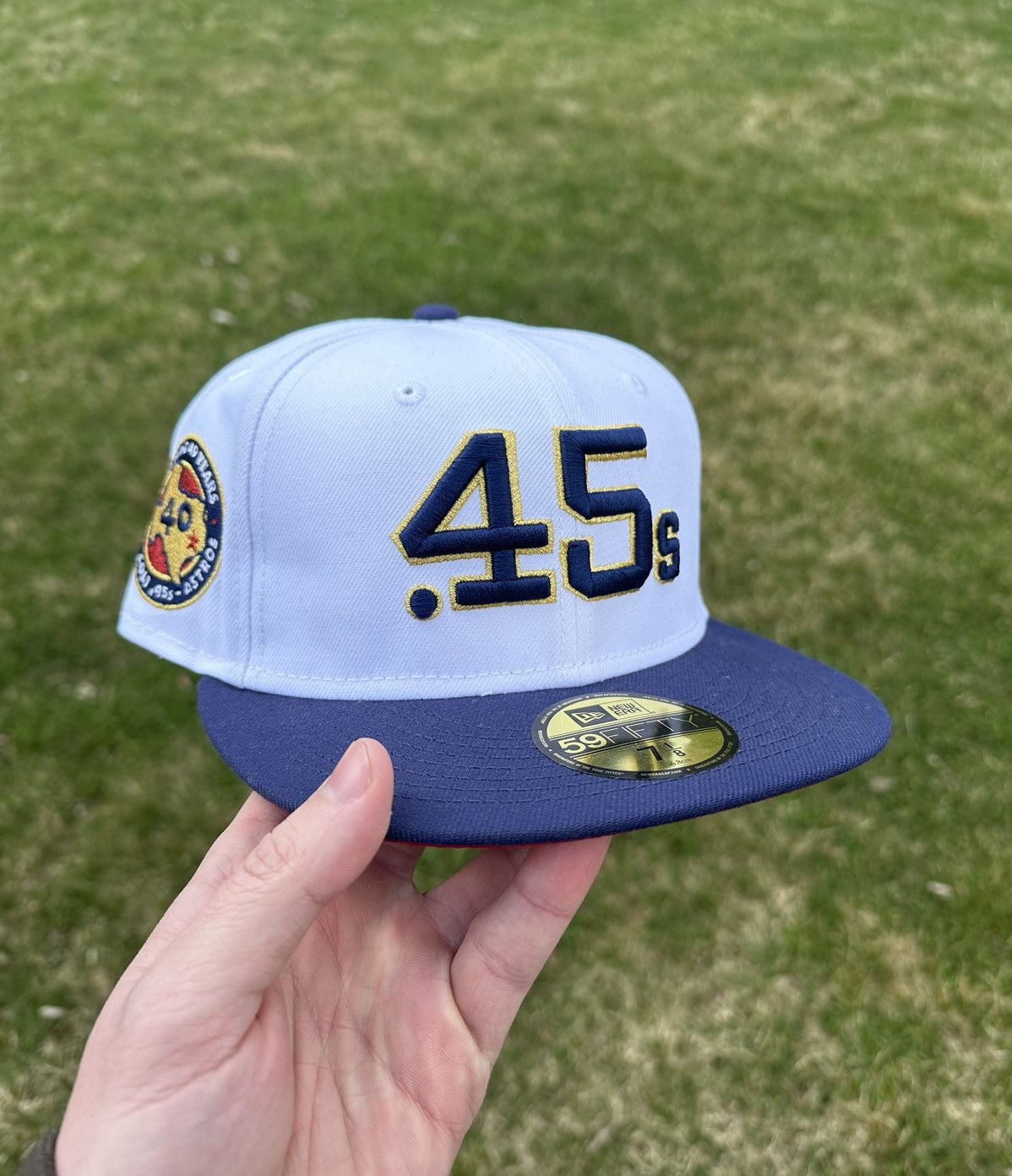 LIDS HD 59FIFTY Houston Astros 40th Colt 45s Beer Pack 45 Gold Blue Red UV  7 3/8