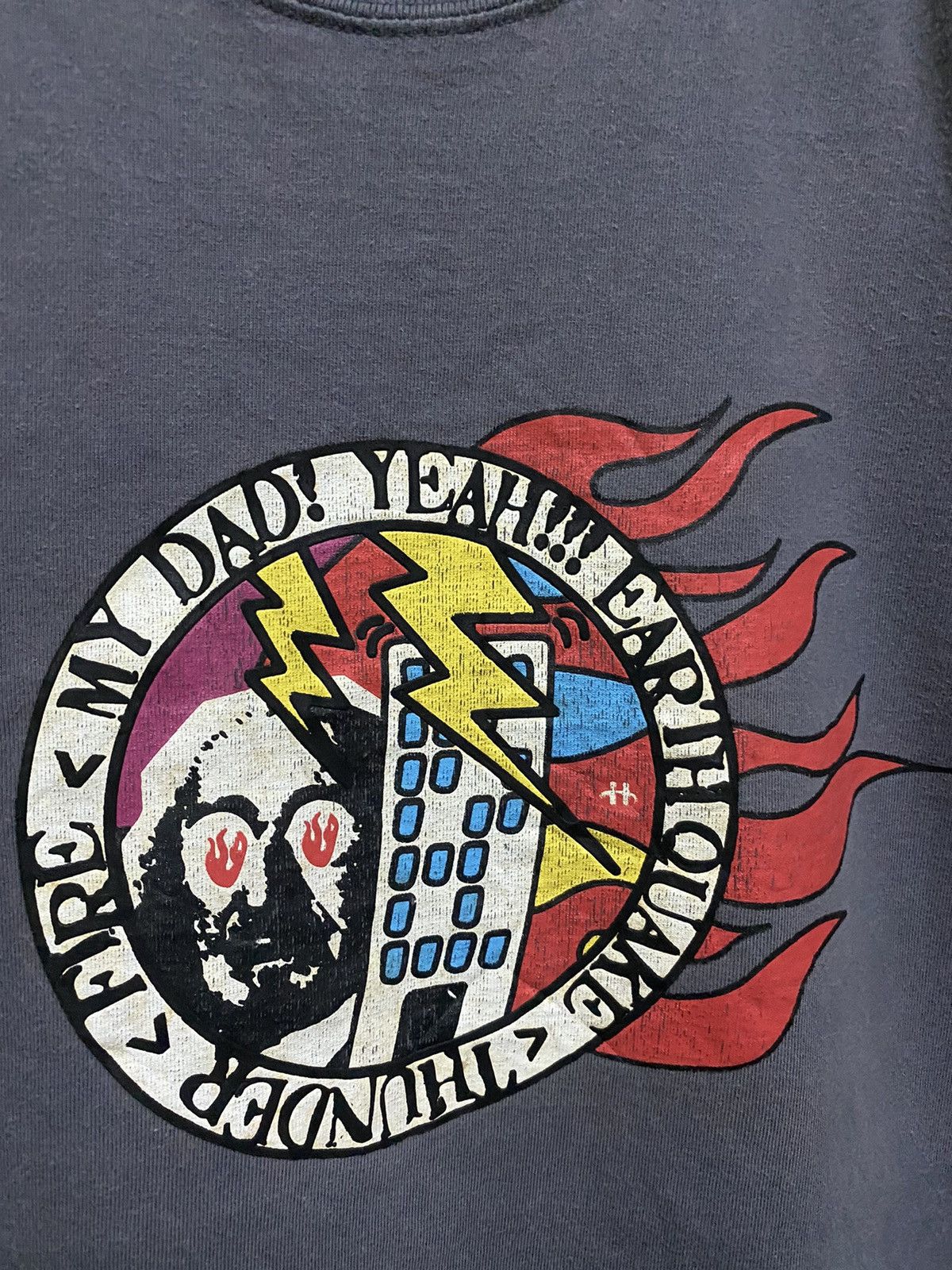 Hanes × Vintage MY DAD YEAH!!! EARTHQUAKE THUNDER FLAME FIRE Size US XL / EU 56 / 4 - 4 Thumbnail