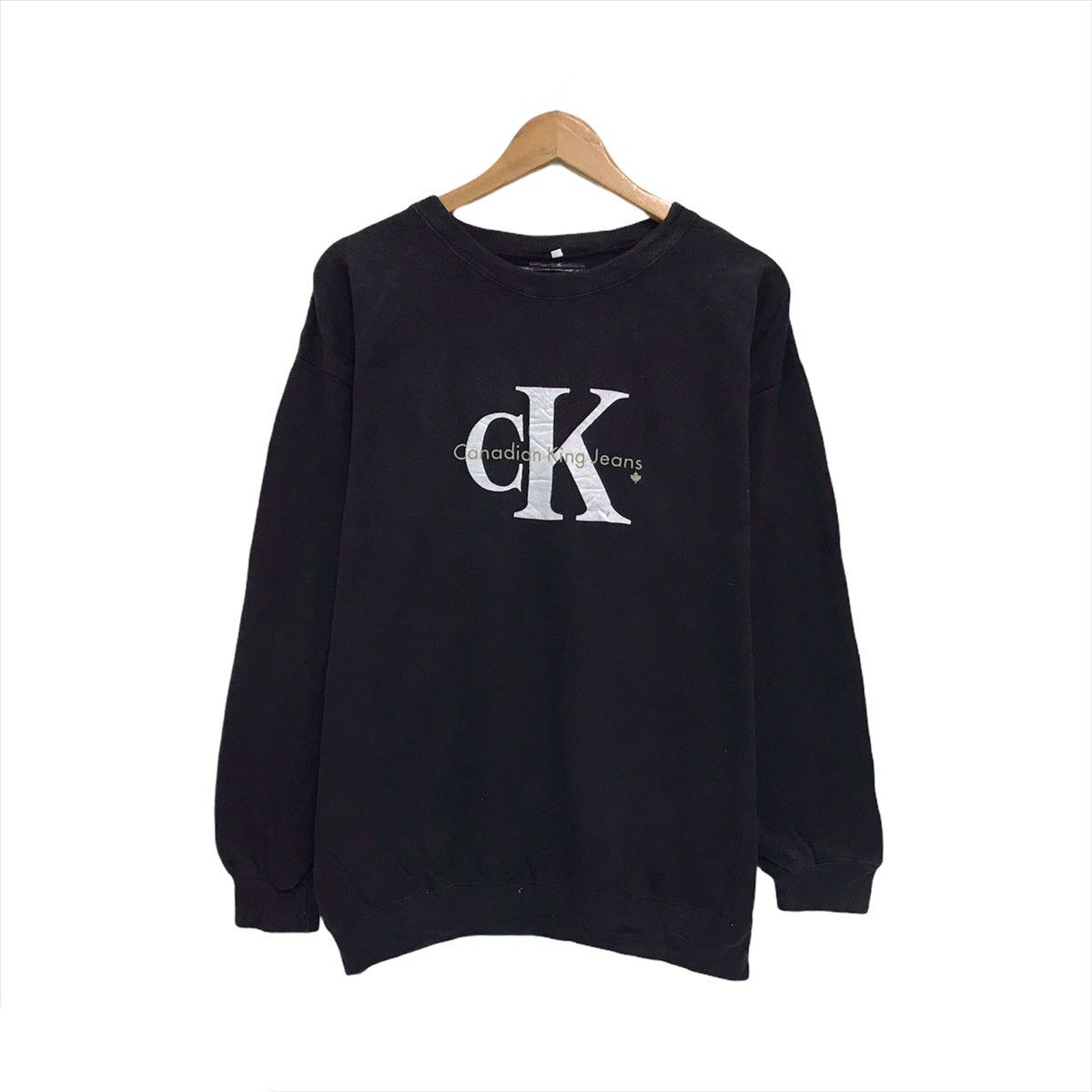 Calvin Klein Vintage Canadian King Jeans Sweatshirt Big Logo CK Size US M / EU 48-50 / 2 - 1 Thumbnail