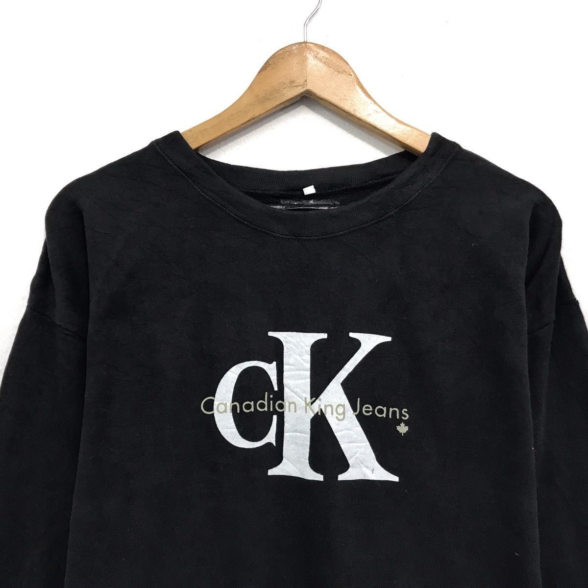 Calvin Klein Vintage Canadian King Jeans Sweatshirt Big Logo CK Size US M / EU 48-50 / 2 - 2 Thumbnail