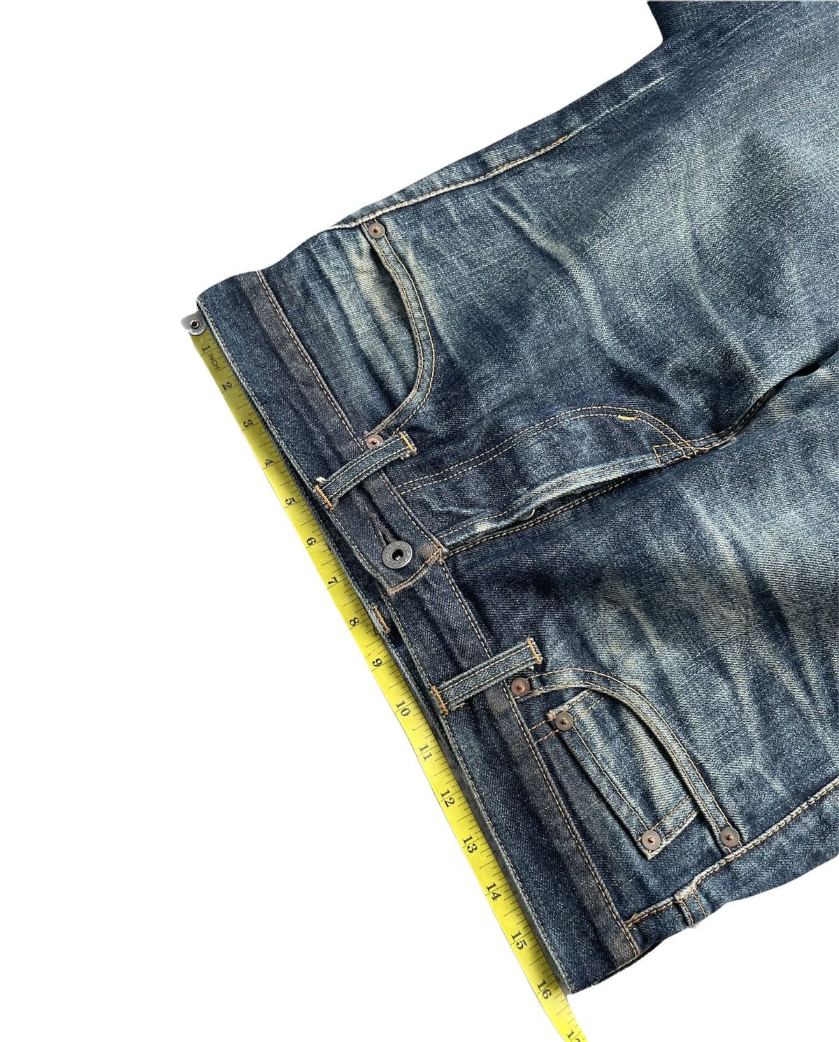 Japanese Brand Mark a Vintage Aging Wash Denim Size US 32 / EU 48 - 2 Thumbnail