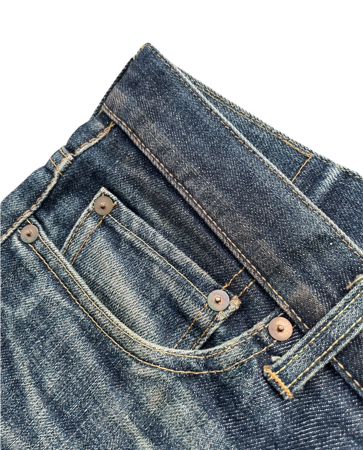 Japanese Brand Mark a Vintage Aging Wash Denim Size US 32 / EU 48 - 8 Thumbnail