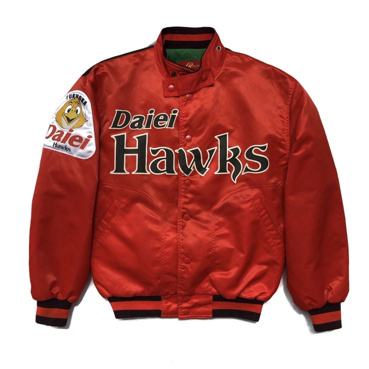Asics Vintage Rawlings By Asics FUKUOKA DAIEI HAWKS Varsity Jacket Size US L / EU 52-54 / 3 - 5 Thumbnail