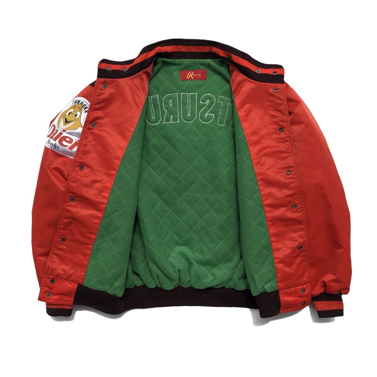 Asics Vintage Rawlings By Asics FUKUOKA DAIEI HAWKS Varsity Jacket Size US L / EU 52-54 / 3 - 3 Thumbnail