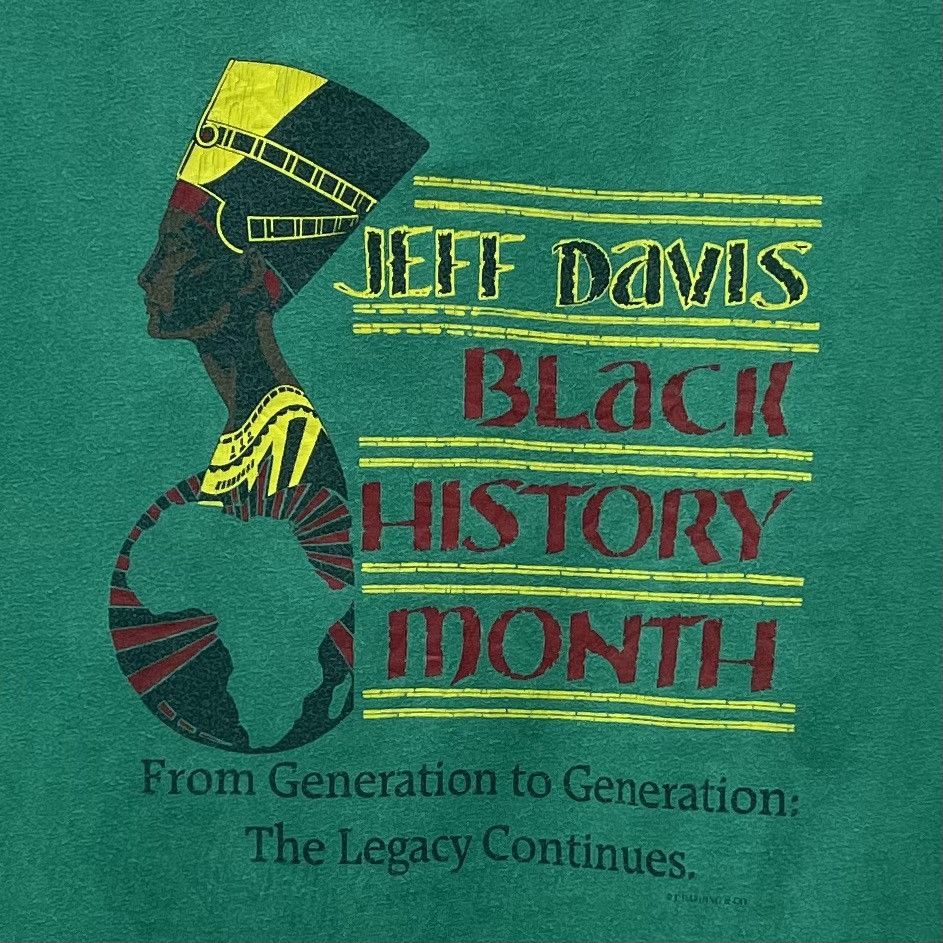 Beauty Beast × Vintage Vintage 90s T-Shirt Jeff Davis Black History Size US XXL / EU 58 / 5 - 2 Thumbnail