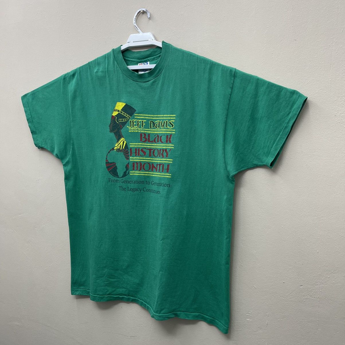 Beauty Beast × Vintage Vintage 90s T-Shirt Jeff Davis Black History Size US XXL / EU 58 / 5 - 5 Thumbnail