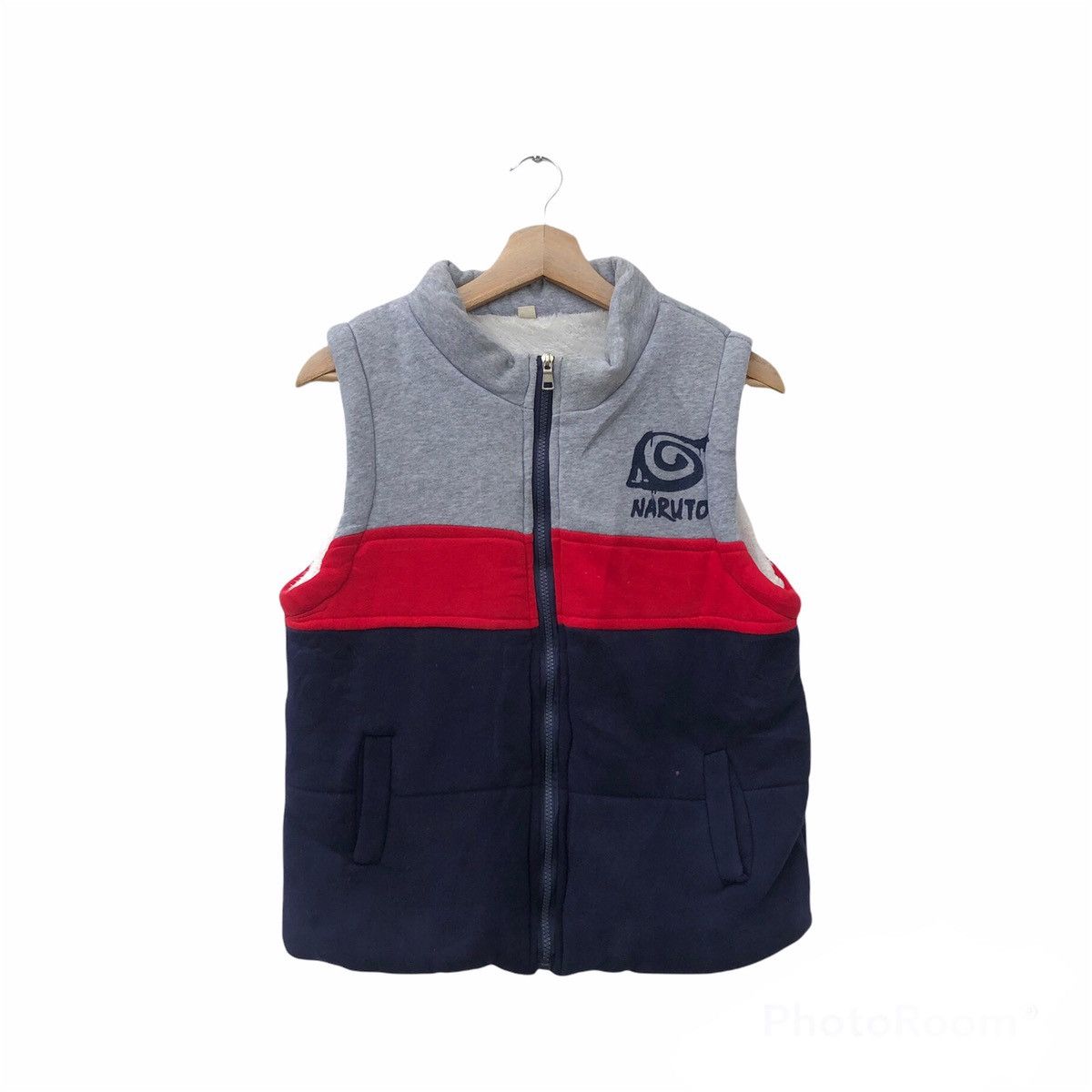 RARE ANIME NARUTO VEST FLEECE 160 SIZE FOR BOY