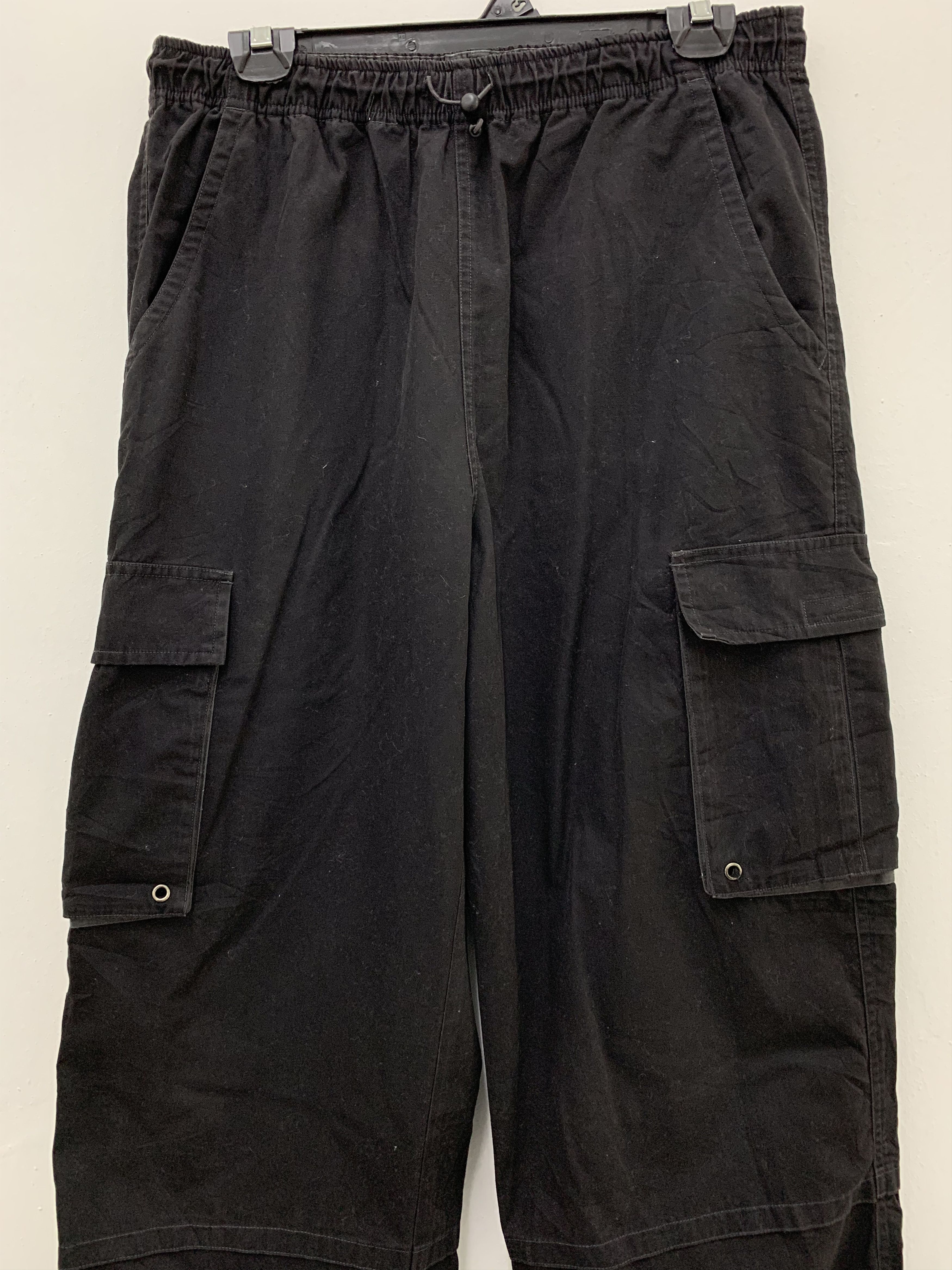 Japanese Brand Cargo Pants Nine Block Multipocket Black Streetwear Rare Size US 29 - 2 Thumbnail