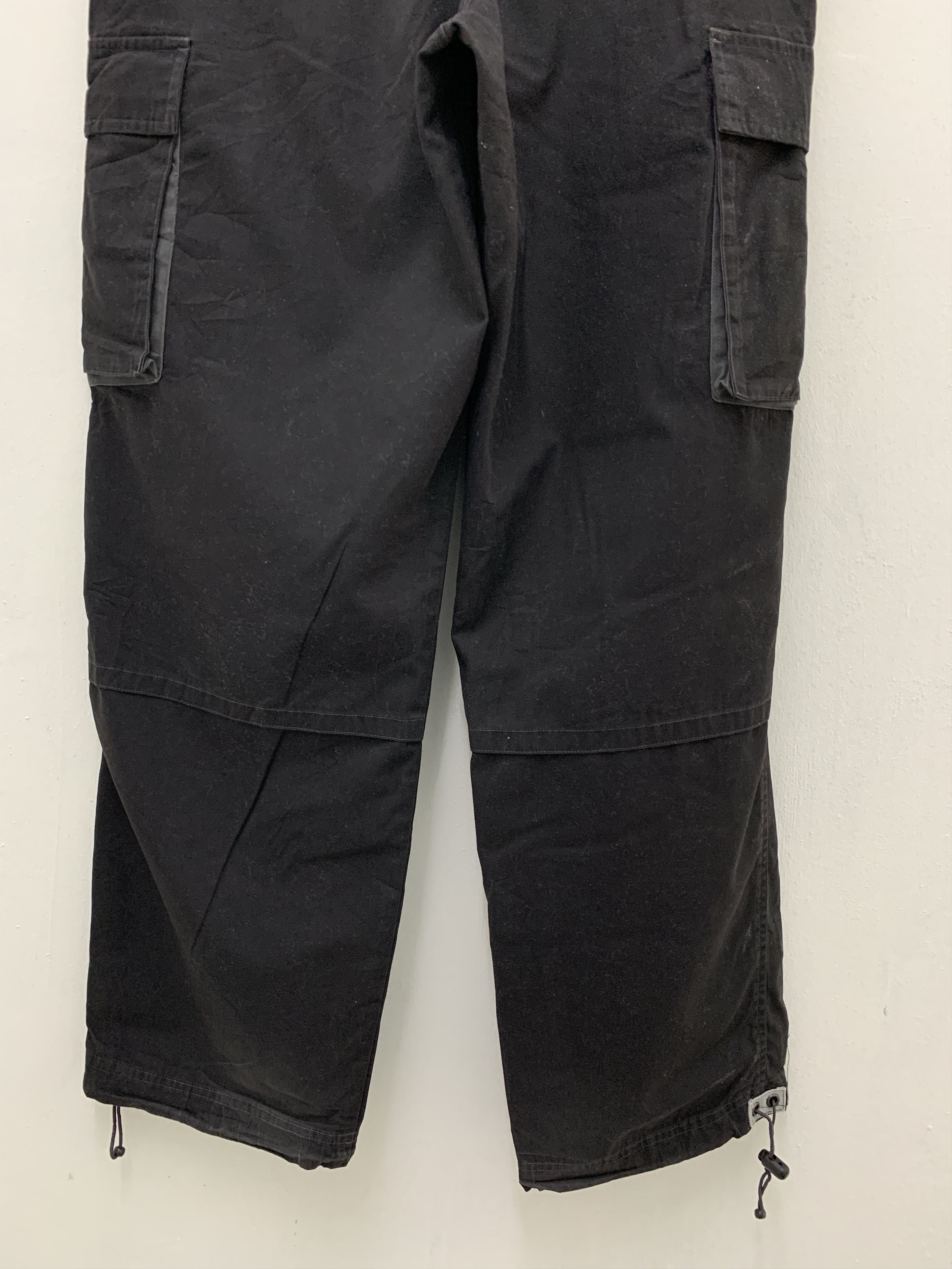 Japanese Brand Cargo Pants Nine Block Multipocket Black Streetwear Rare Size US 29 - 10 Thumbnail