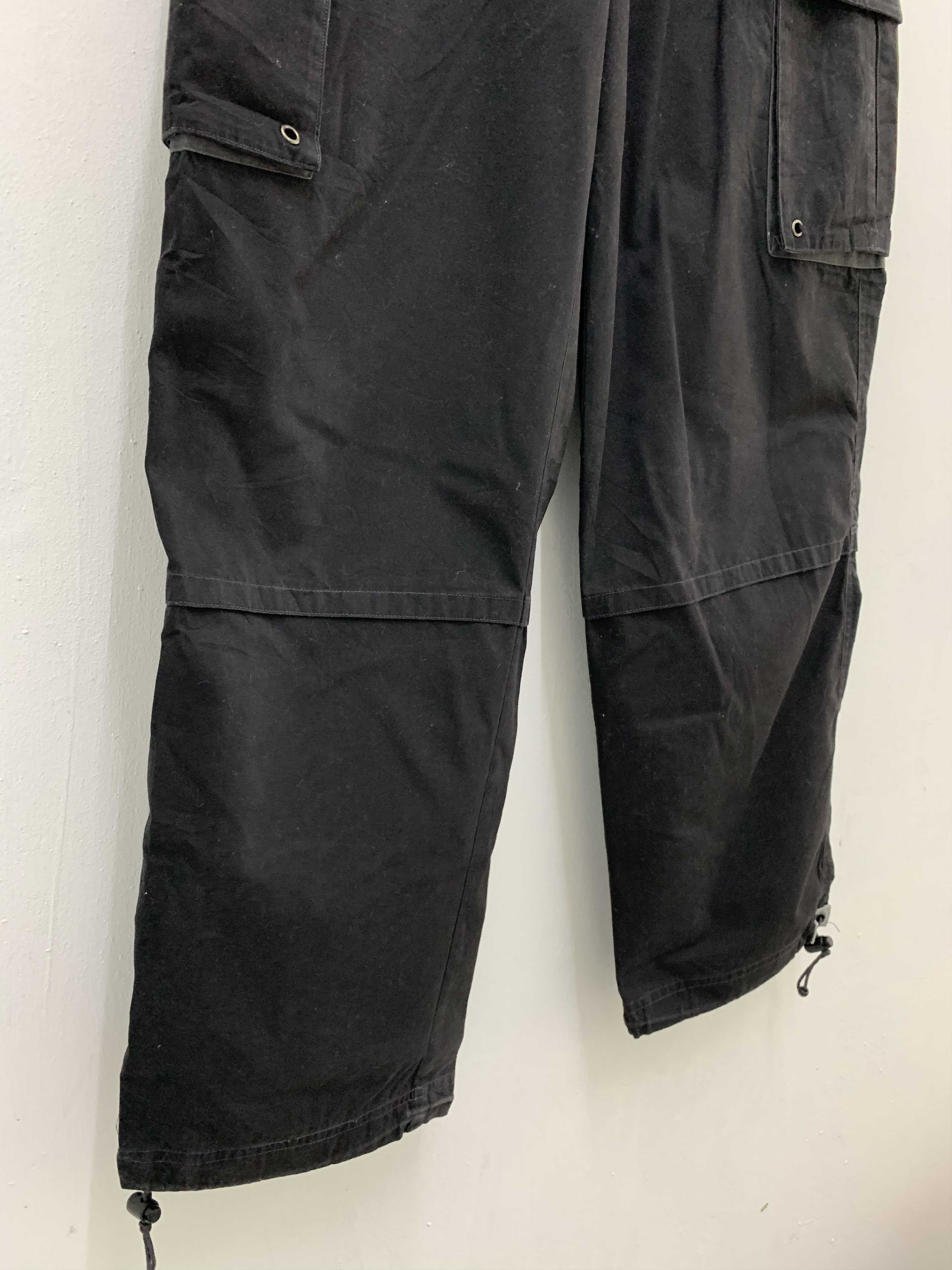 Japanese Brand Cargo Pants Nine Block Multipocket Black Streetwear Rare Size US 29 - 5 Thumbnail