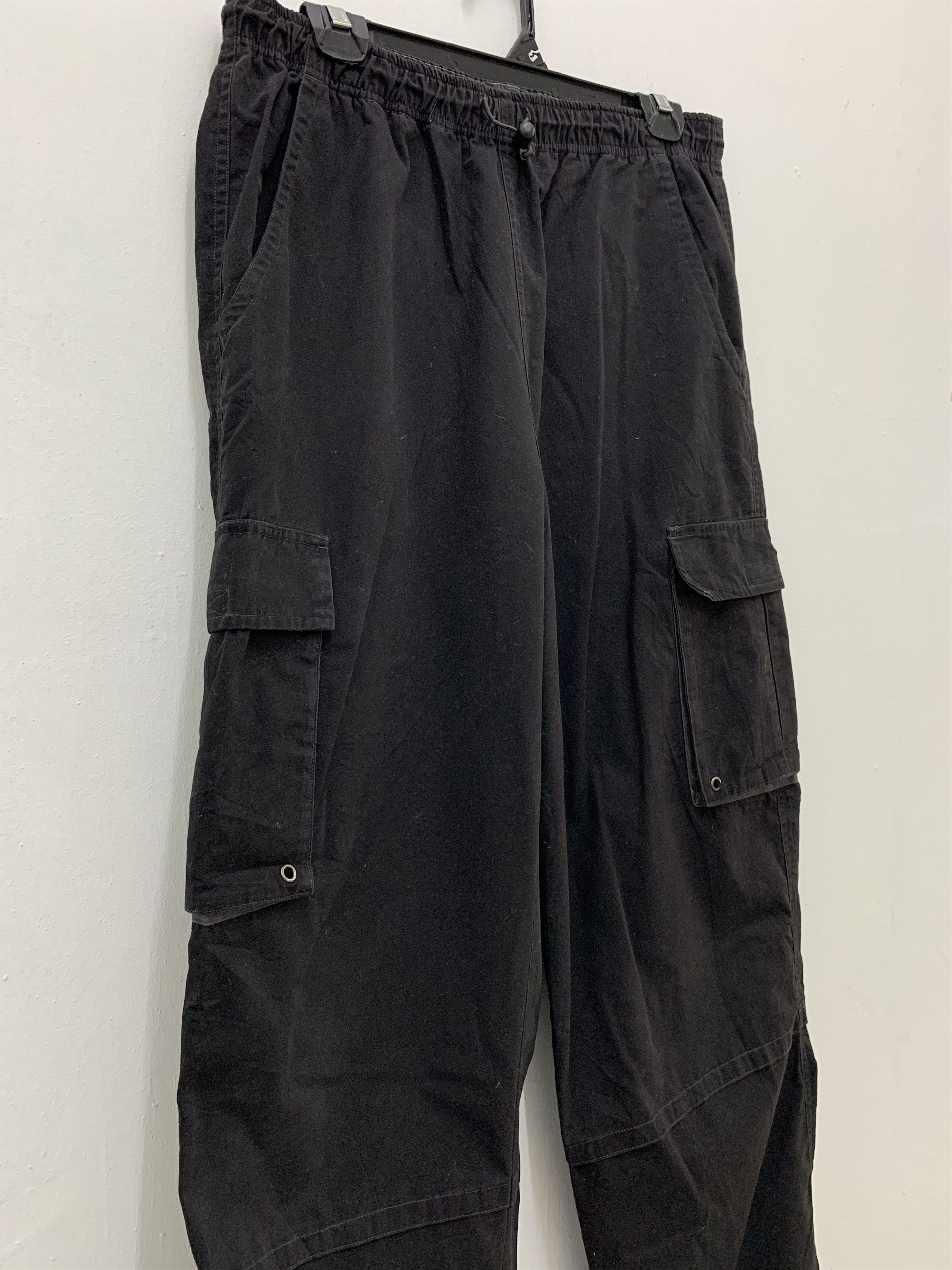 Japanese Brand Cargo Pants Nine Block Multipocket Black Streetwear Rare Size US 29 - 4 Thumbnail
