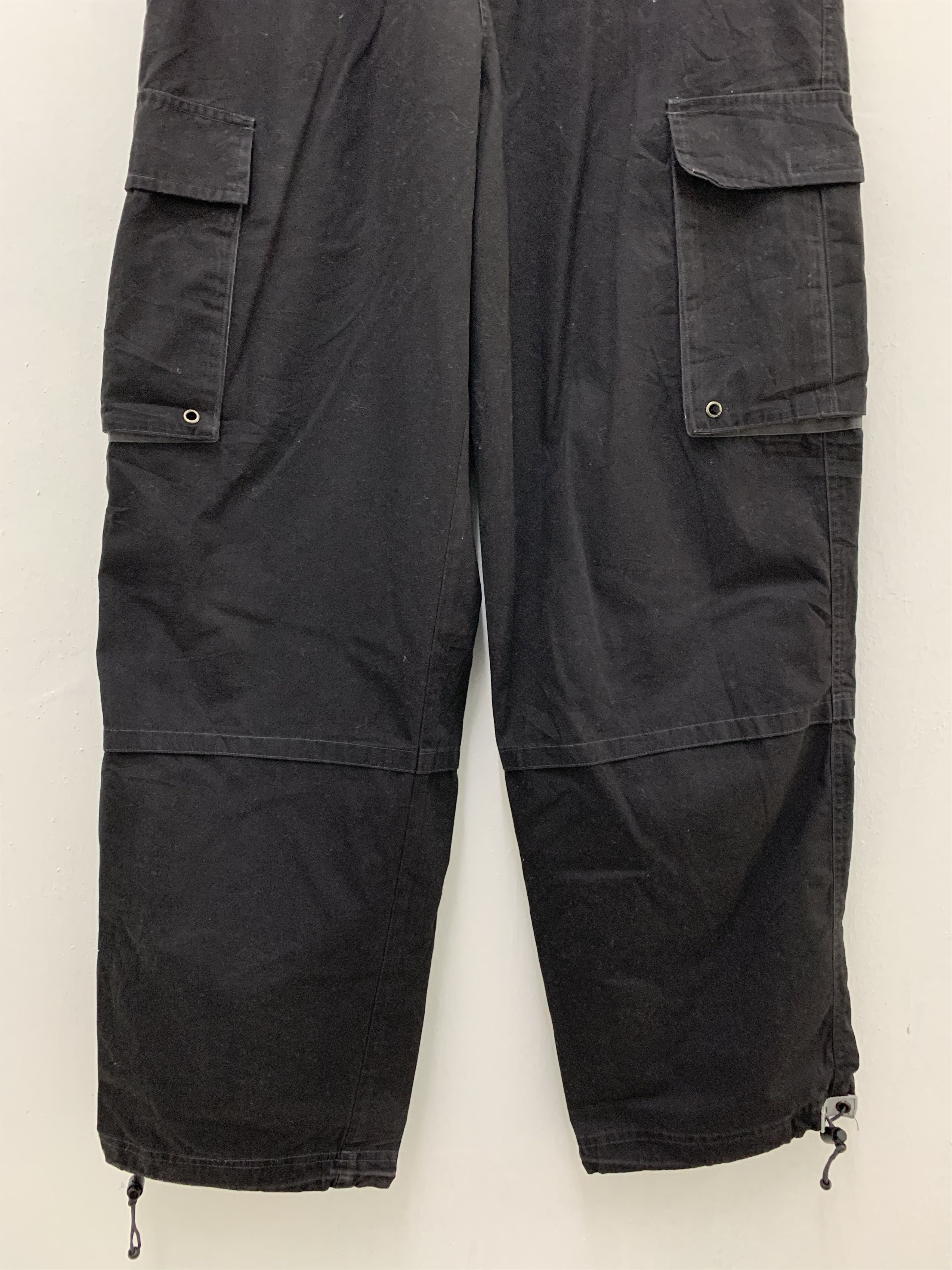 Japanese Brand Cargo Pants Nine Block Multipocket Black Streetwear Rare Size US 29 - 3 Thumbnail