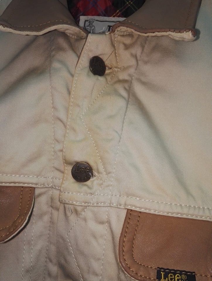Lee 🔥Rare🔥 Lee Raider Leather & Denim Brown Jacket (c27) Size US M / EU 48-50 / 2 - 5 Thumbnail