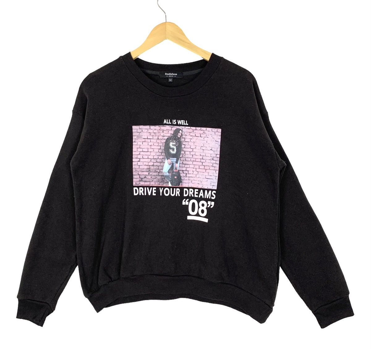 Vintage Double Focus Streetwear CrewNeck Sweatshirt
