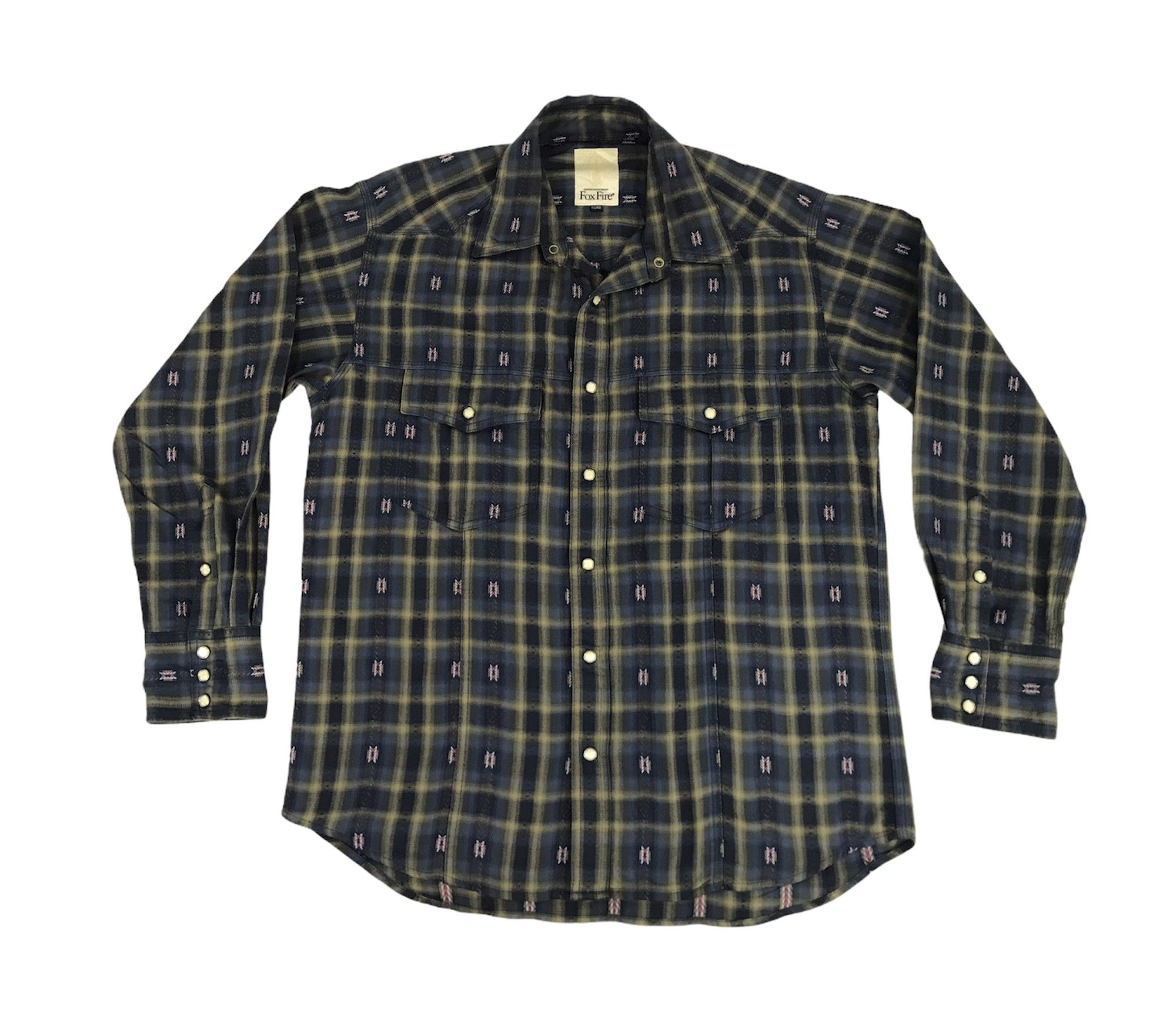 Flannel Vintage Fox Fire Snap Button Western Flannel Shirt Size US L / EU 52-54 / 3 - 1 Thumbnail