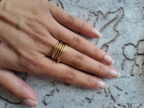 Other Gold Color Multilayer Winding Adjustable Ring Size ONE SIZE - 2 Thumbnail